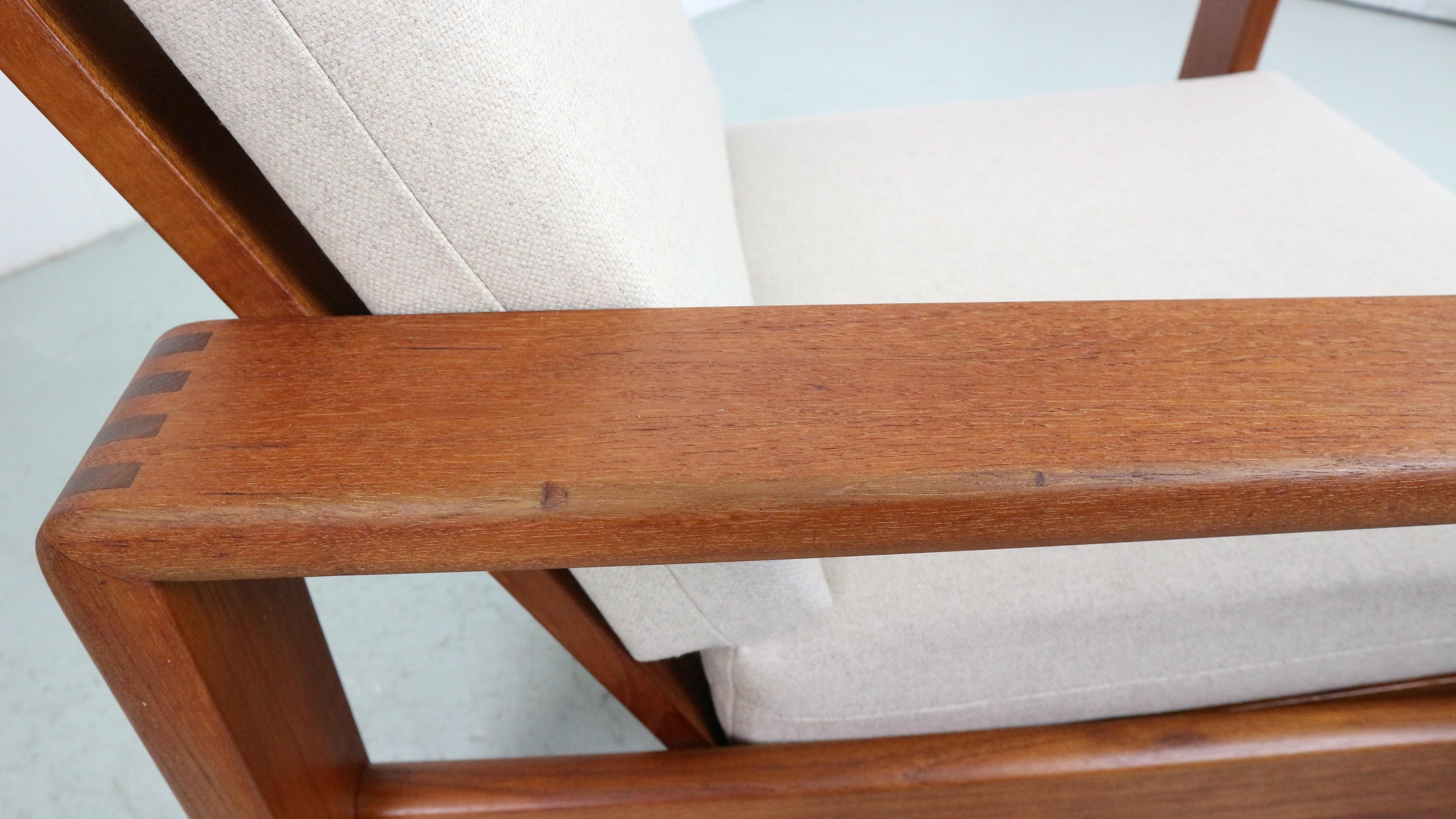 Easy Chair in Teak from EMC Møbler, Denmark 1960s, Newly Upholstered 3