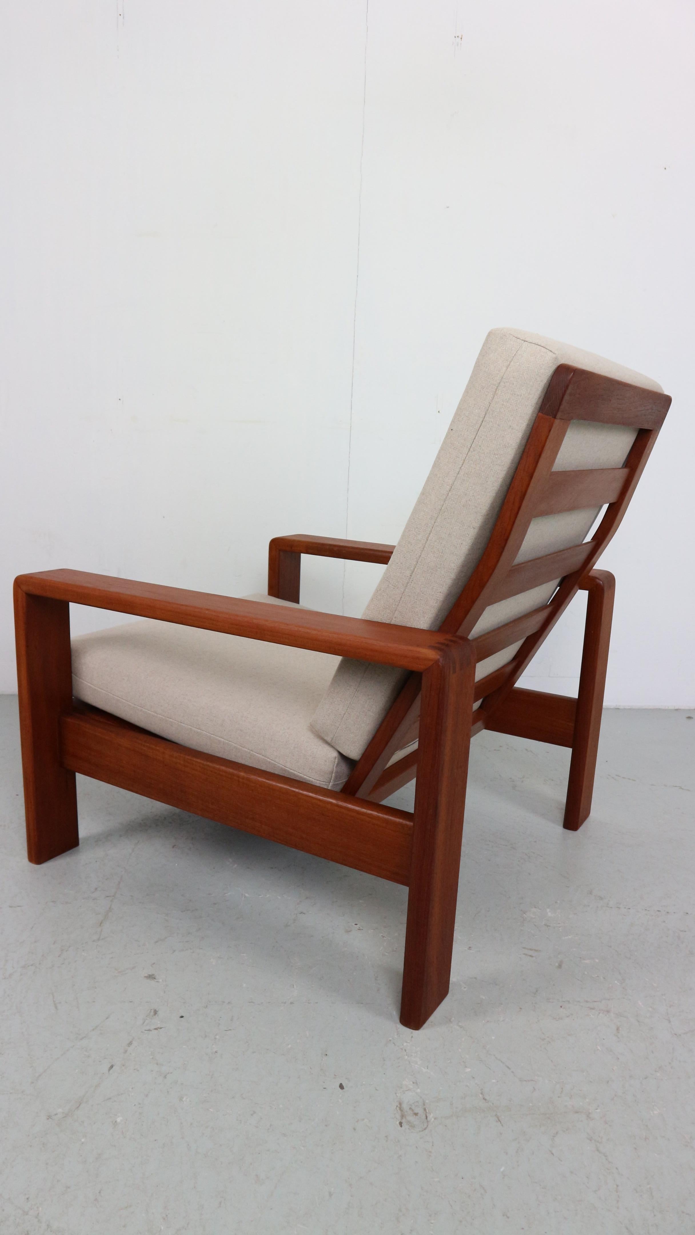 Mid-Century Modern Easy Chair in Teak from EMC Møbler, Denmark 1960s, Newly Upholstered
