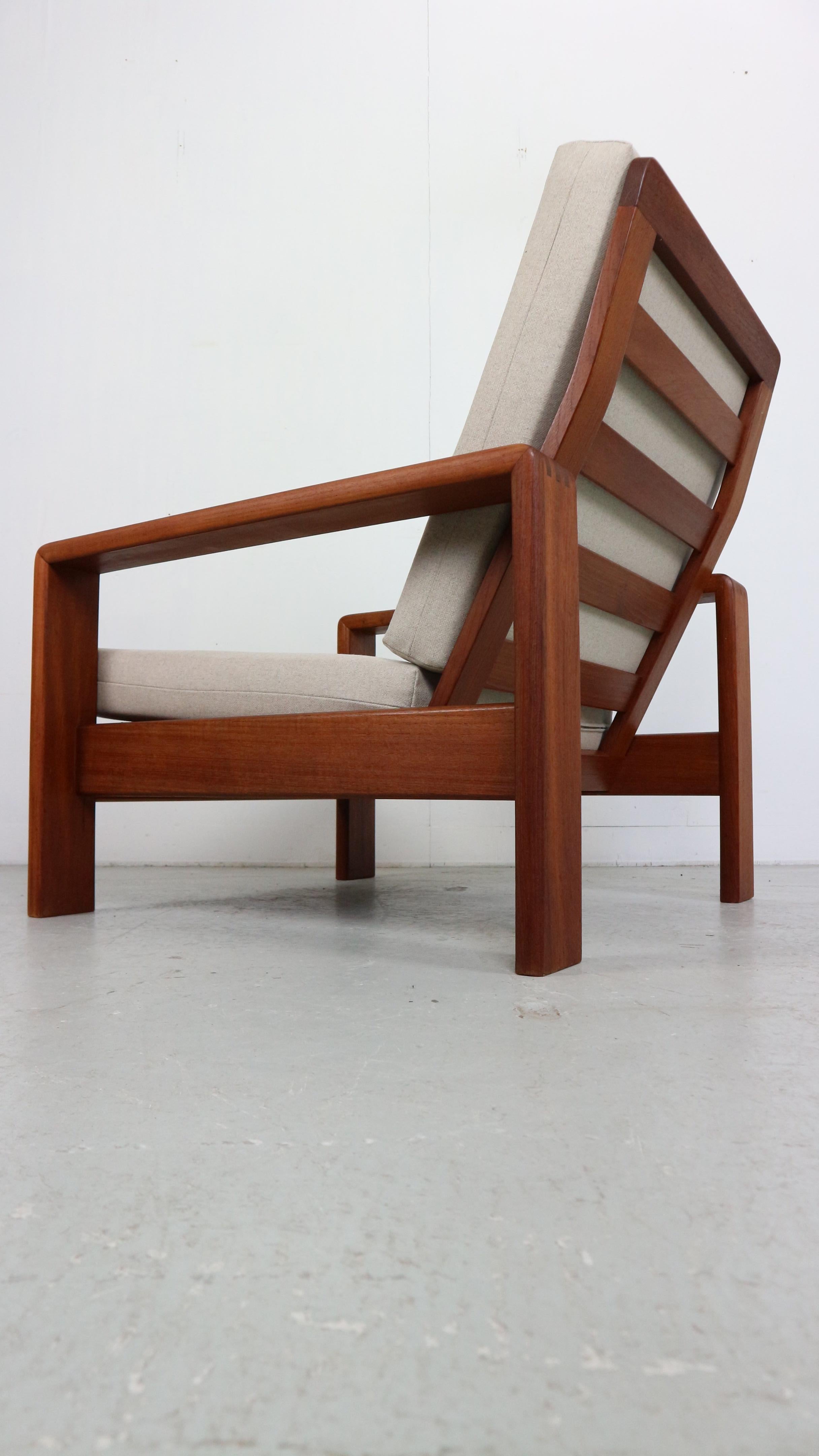 Danish Easy Chair in Teak from EMC Møbler, Denmark 1960s, Newly Upholstered