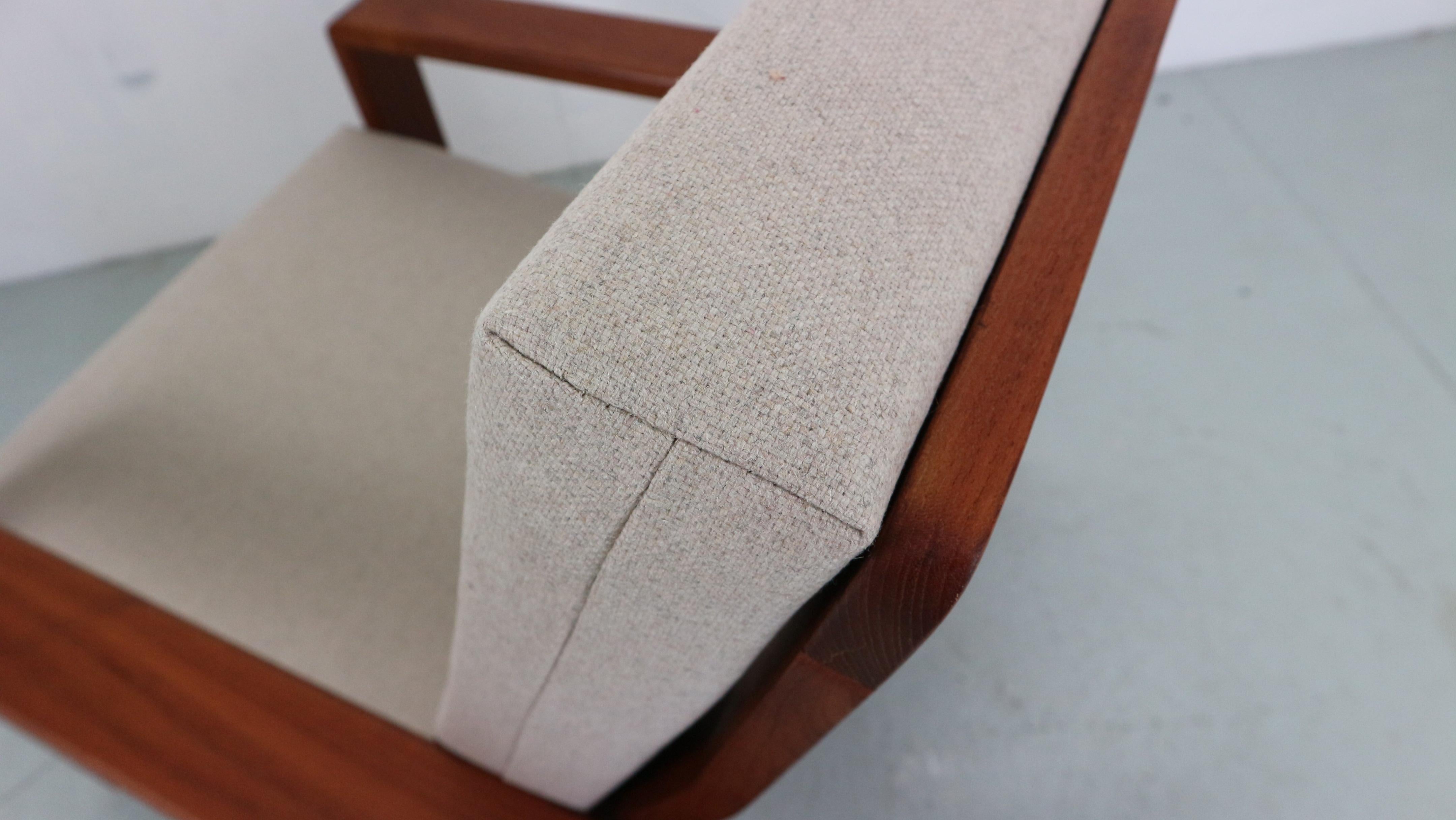 Easy Chair in Teak from EMC Møbler, Denmark 1960s, Newly Upholstered In Good Condition In The Hague, NL