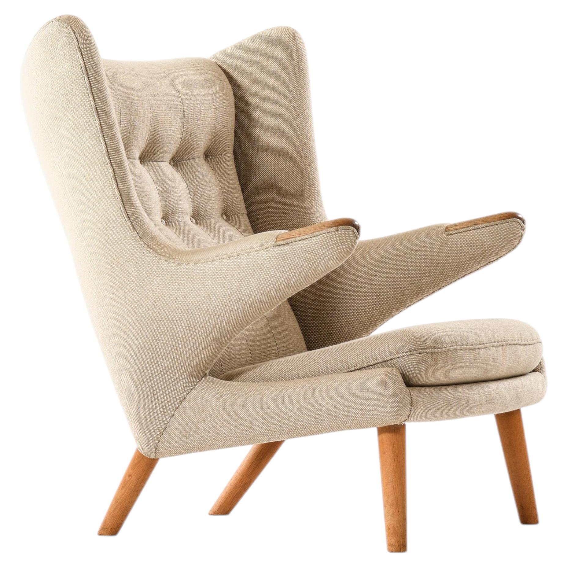 Easy Chair in Wool and Oak by Hans Wegner, 1950s