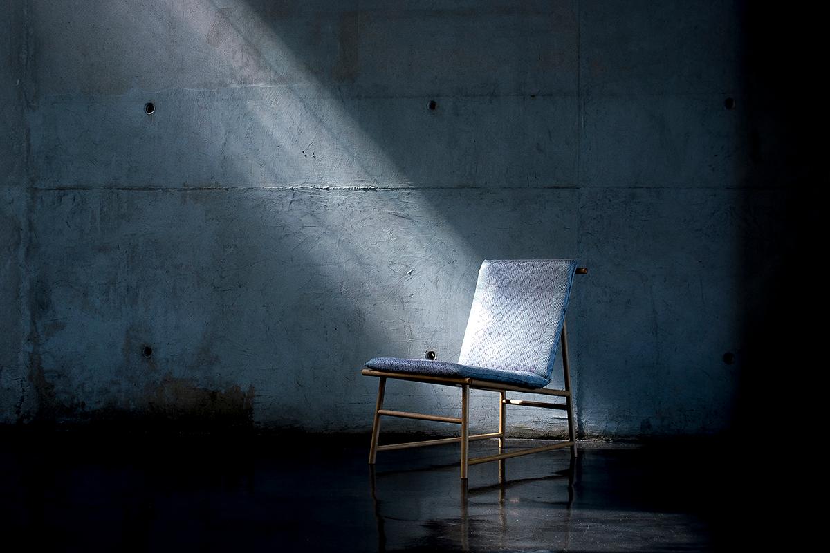 Sessel ohne Armlehne, Loungesessel aus Buchenholz mit handgefertigtem Raffia-Textil in PedalLoom (Mexikanisch) im Angebot