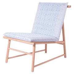 Easy Chair, Lounge Chair in Beech Wood with Handmade Raffia Textile in PedalLoom