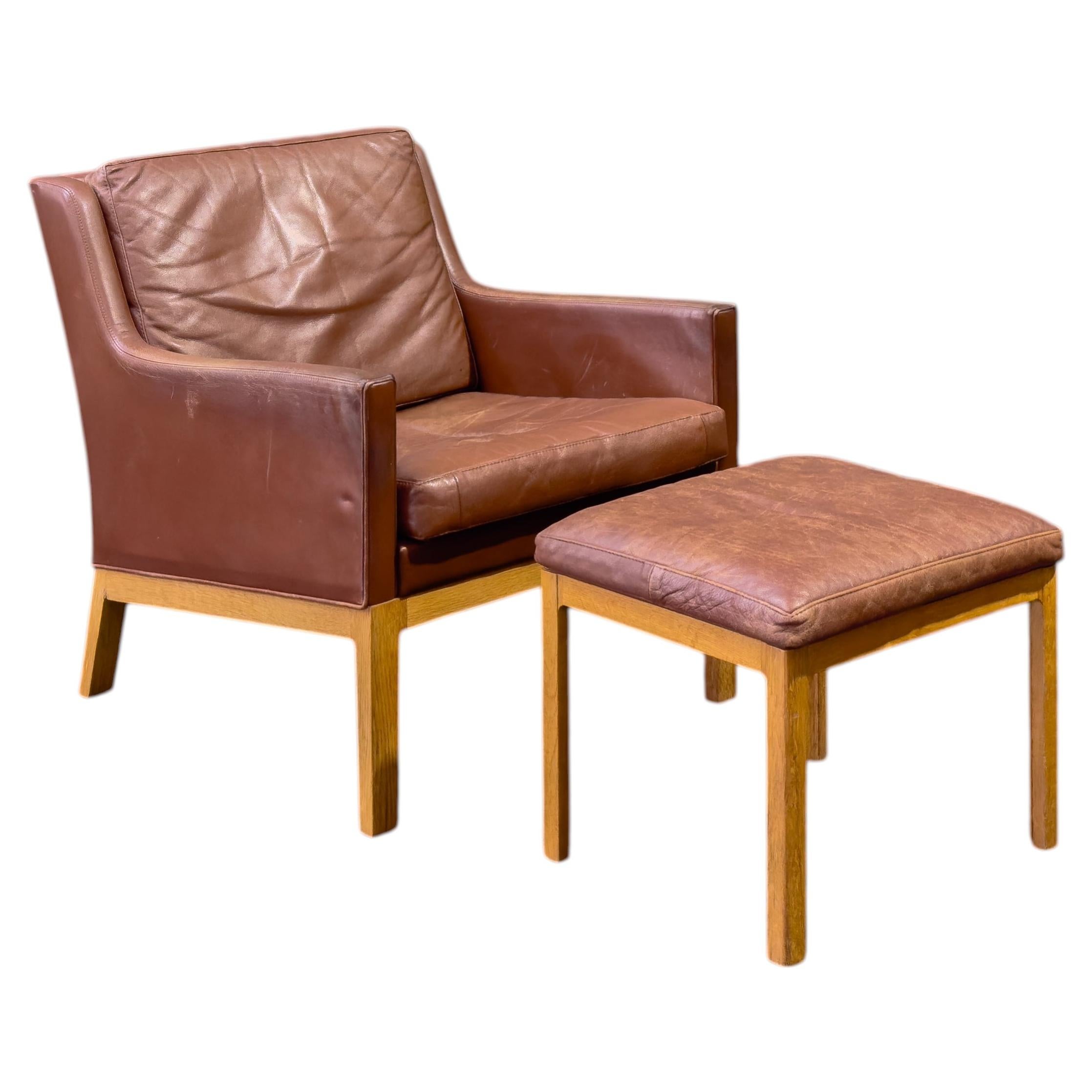 Easy Chair Model 39 and Stool by Kai Lyngfeldt Larsen & Soren Willadsen For Sale