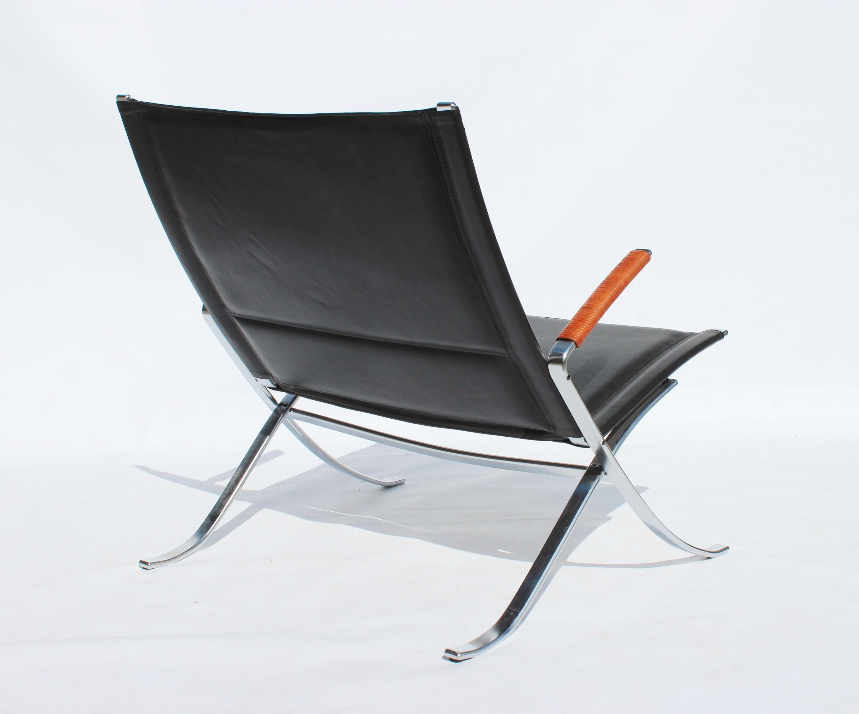 Danish Easy Chair, Model FK82, X-Chair, by Preben Fabricius and Jørgen Kastholm