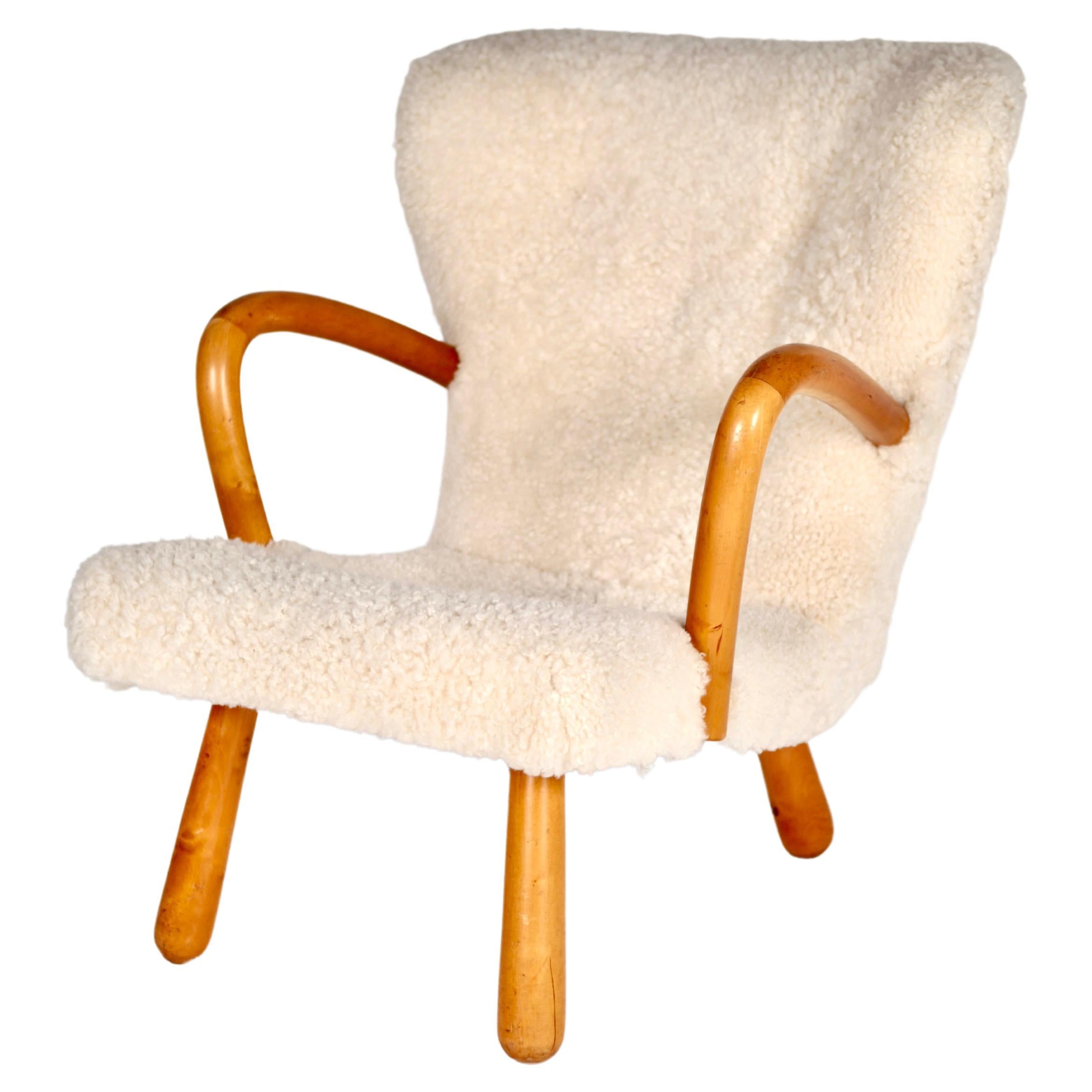 Easy Chair, Shearling upholstered, Model Åke, Ikea, Sweden, 1950s