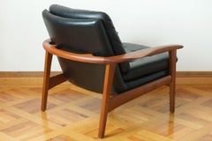 Easy Chair Teak Master, Genuine Leather, 1968