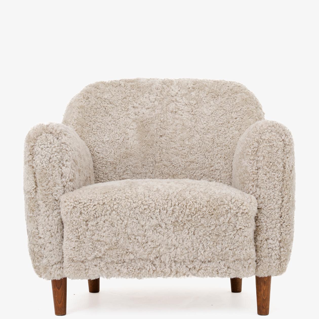 Easy chair with lamb's wool by unknown maker 1