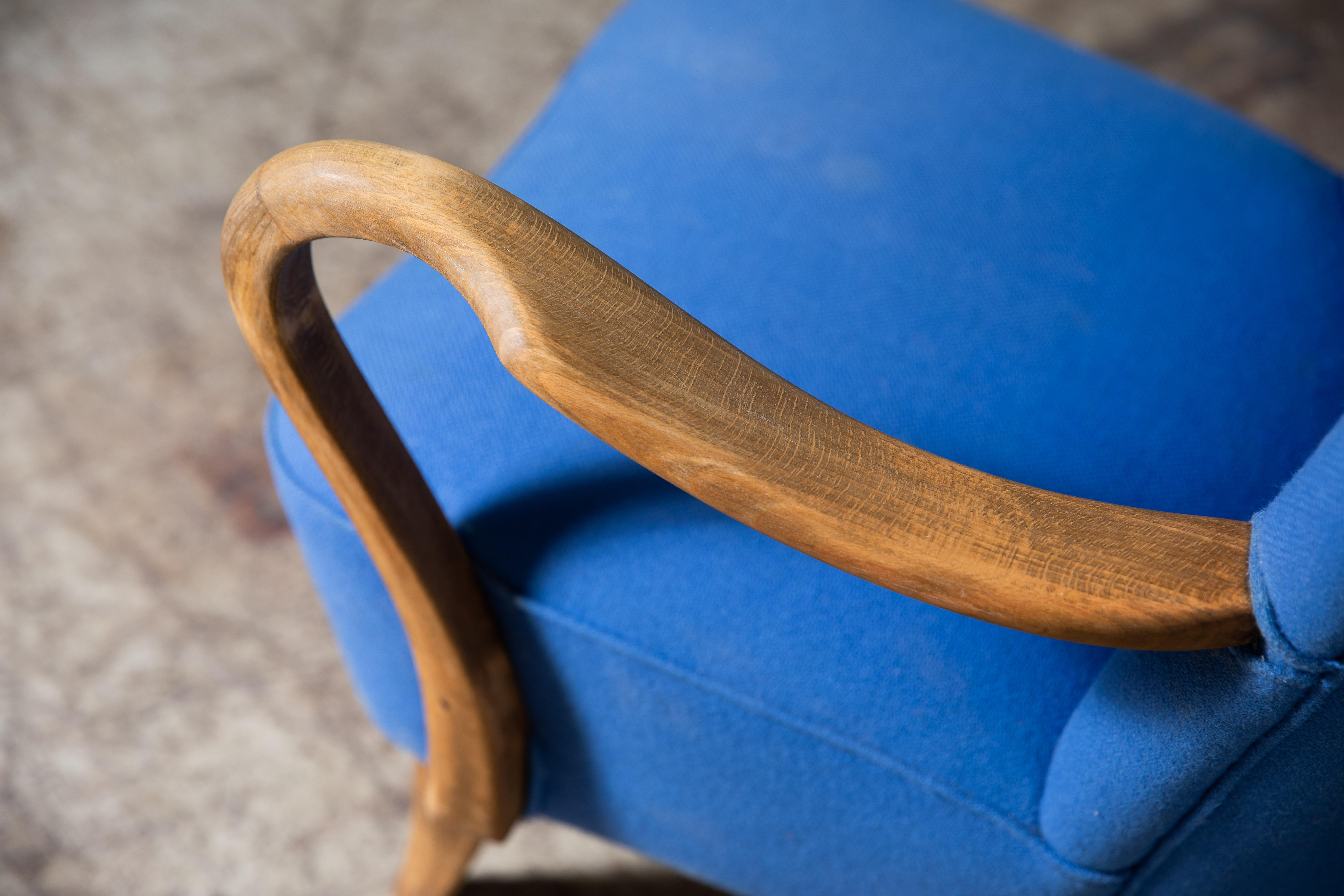 Beech Easy Chair with Open Armrests by Alfred Christensen, Denmark, 1940's