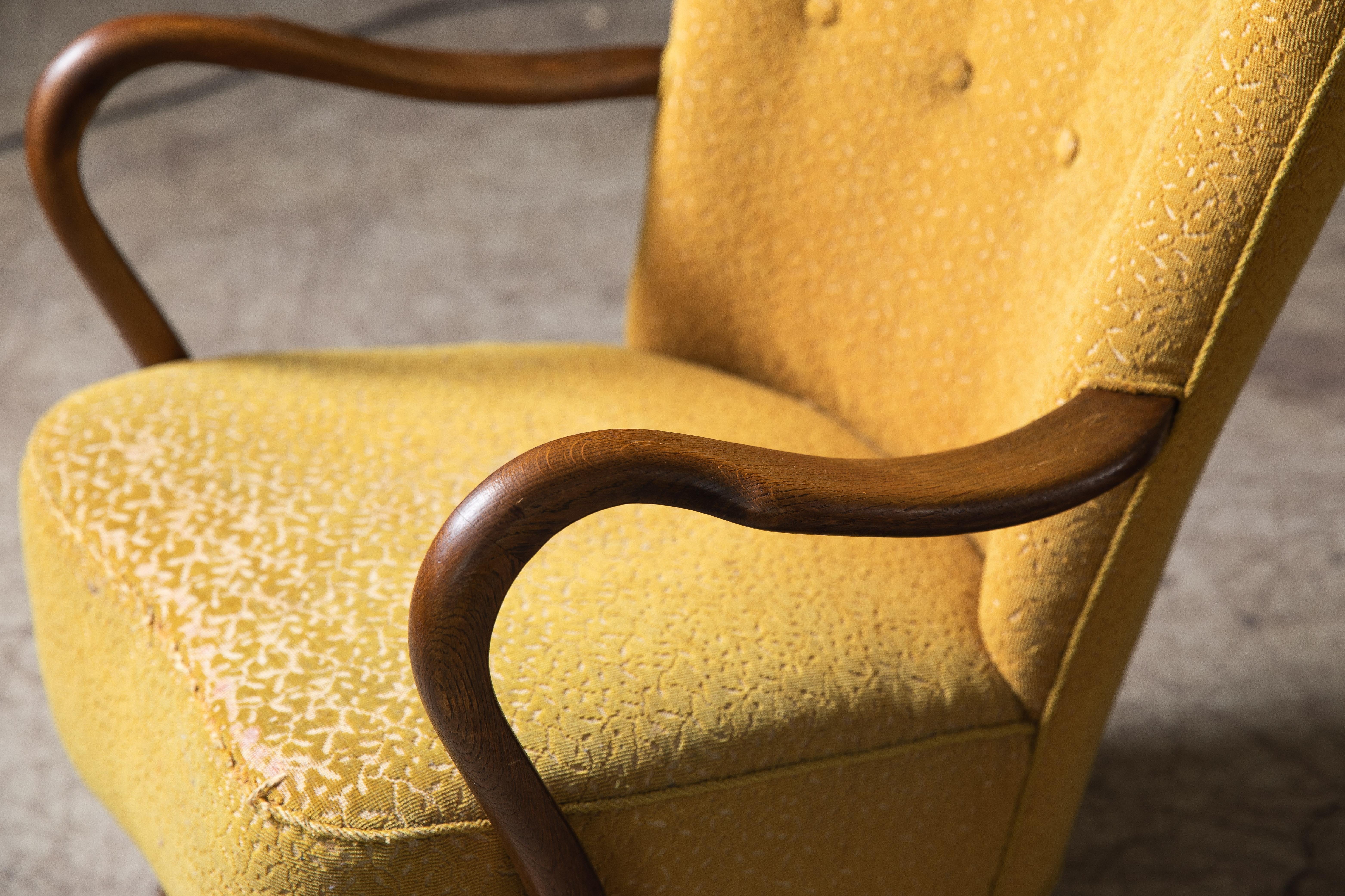 Easy Chair with Open Armrests by Alfred Christensen, Denmark, 1940's 2