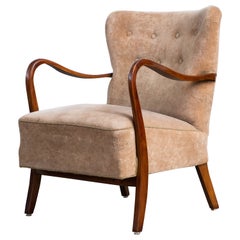 Easy Chair with Open Armrests by Alfred Christensen Denmark 1940's