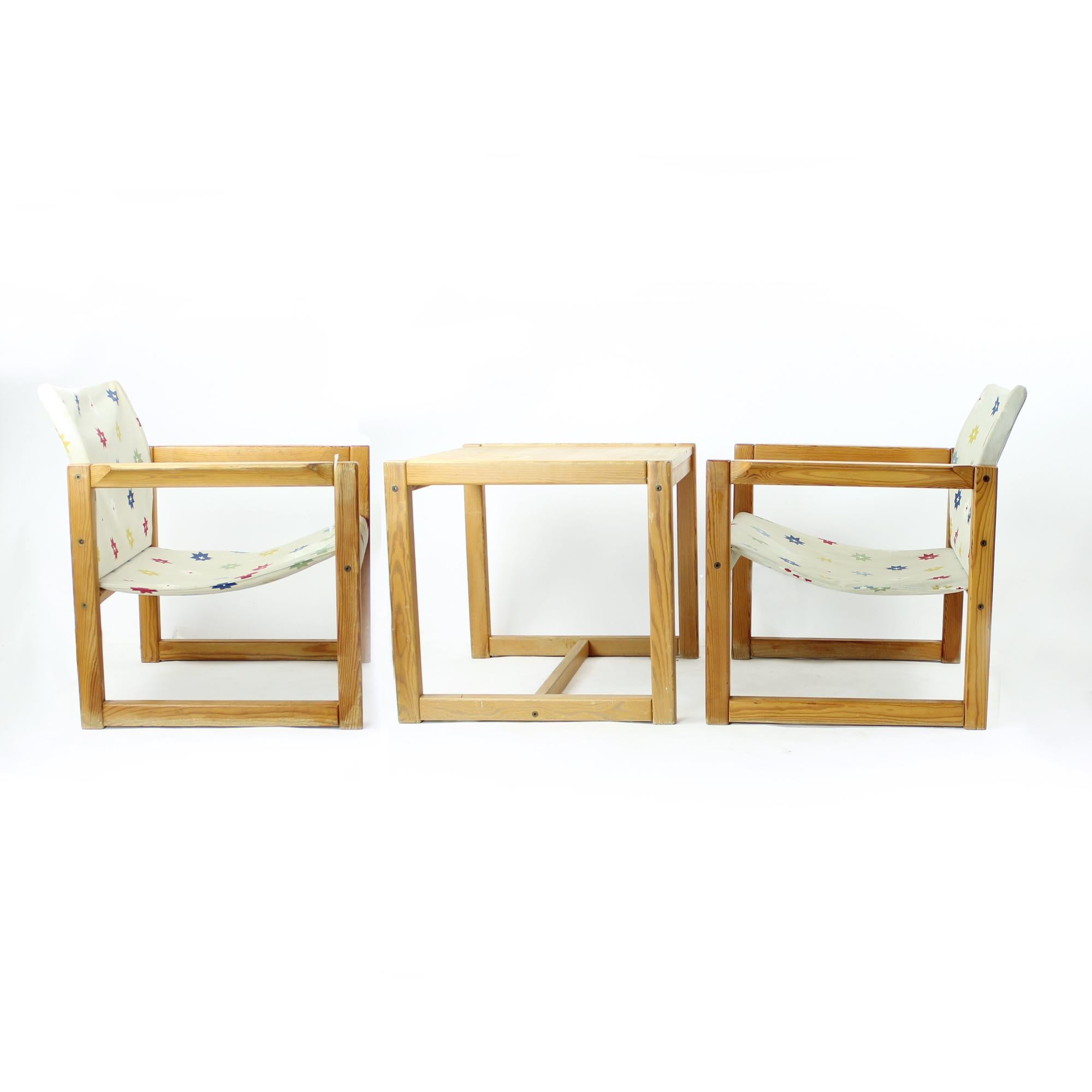 Easy Chairs And Coffee Table Set By Karin Mobring For Ikea, 1970s For Sale 4