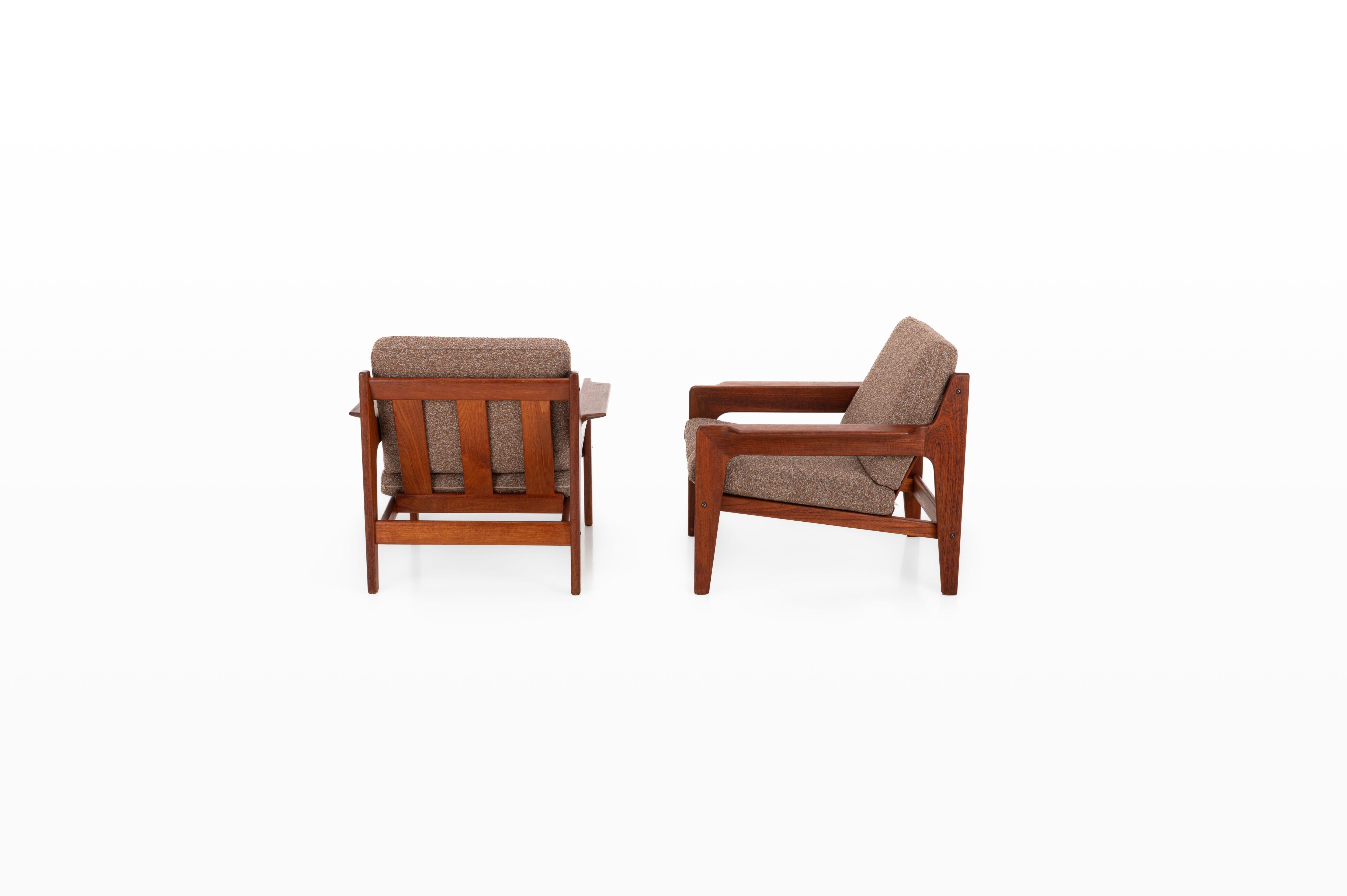 Danish Easy Chairs by Arne Wahl Iversen for Komfort, Denmark, 1960s, Set of 2 For Sale
