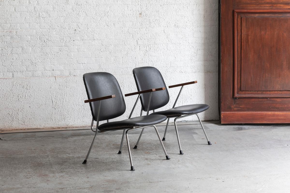 Easy chairs by Gijs van der Sluis for Van der Sluis Stalen, Dutch design, 1950s 5