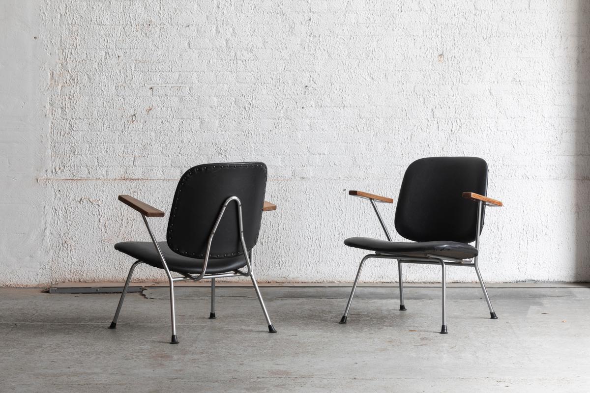 Easy chairs by Gijs van der Sluis for Van der Sluis Stalen, Dutch design, 1950s In Good Condition In Antwerpen, BE