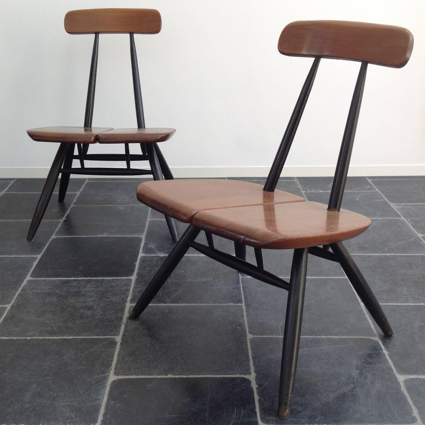 Easy Chairs by Ilmari Tapiovaara for Laukaan Puu, 1950s, Set of Two In Good Condition For Sale In Antwerpen, BE