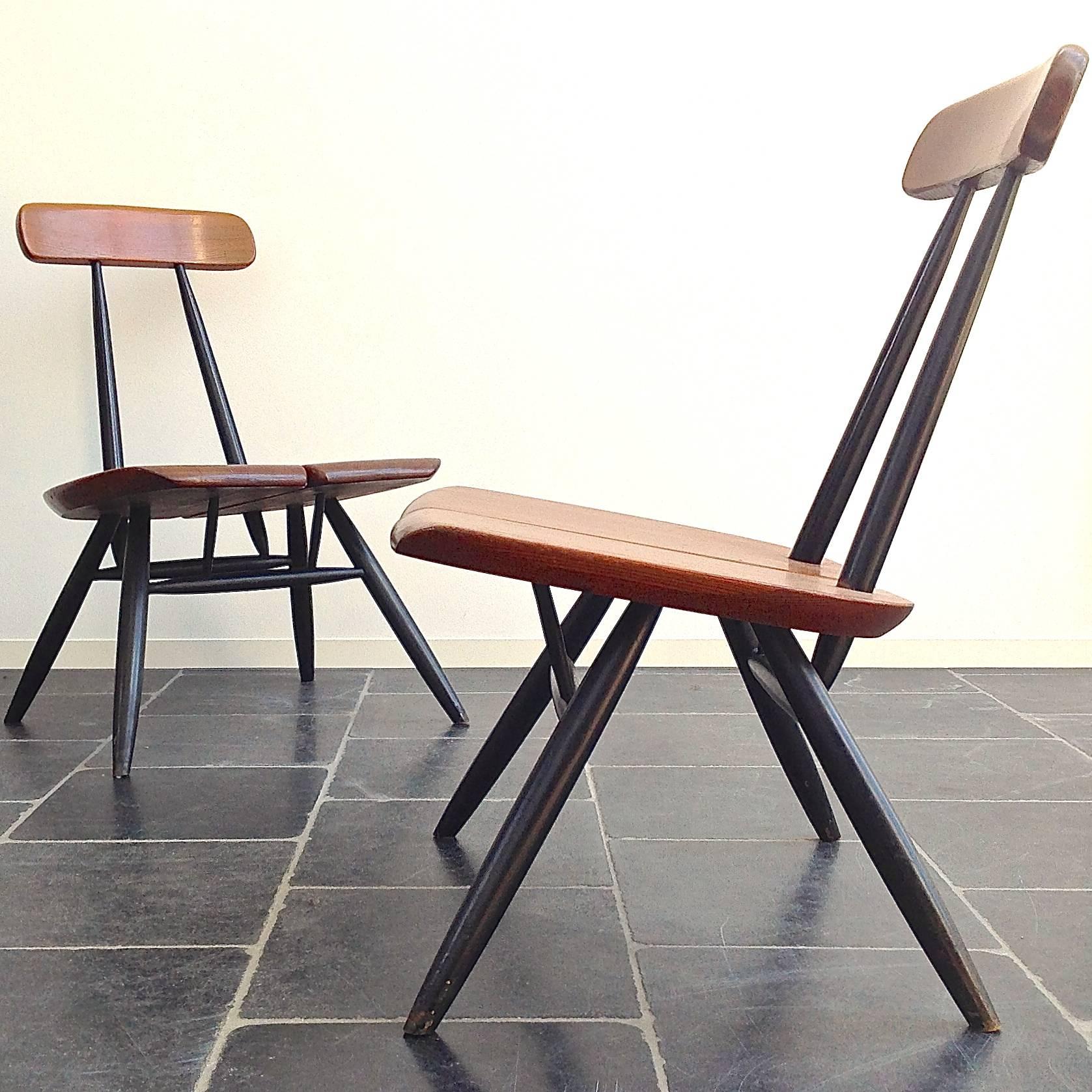 Mid-20th Century Easy Chairs by Ilmari Tapiovaara for Laukaan Puu, 1950s, Set of Two For Sale