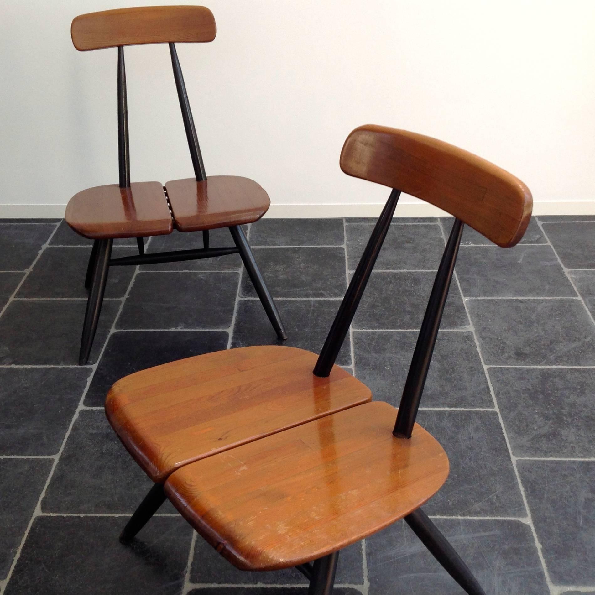 Wood Easy Chairs by Ilmari Tapiovaara for Laukaan Puu, 1950s, Set of Two For Sale