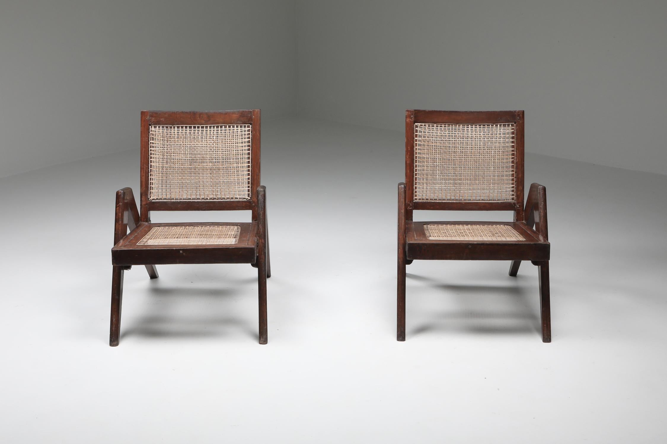 Mid-20th Century Easy Chairs by Jeanneret, Chandigarh, 1955