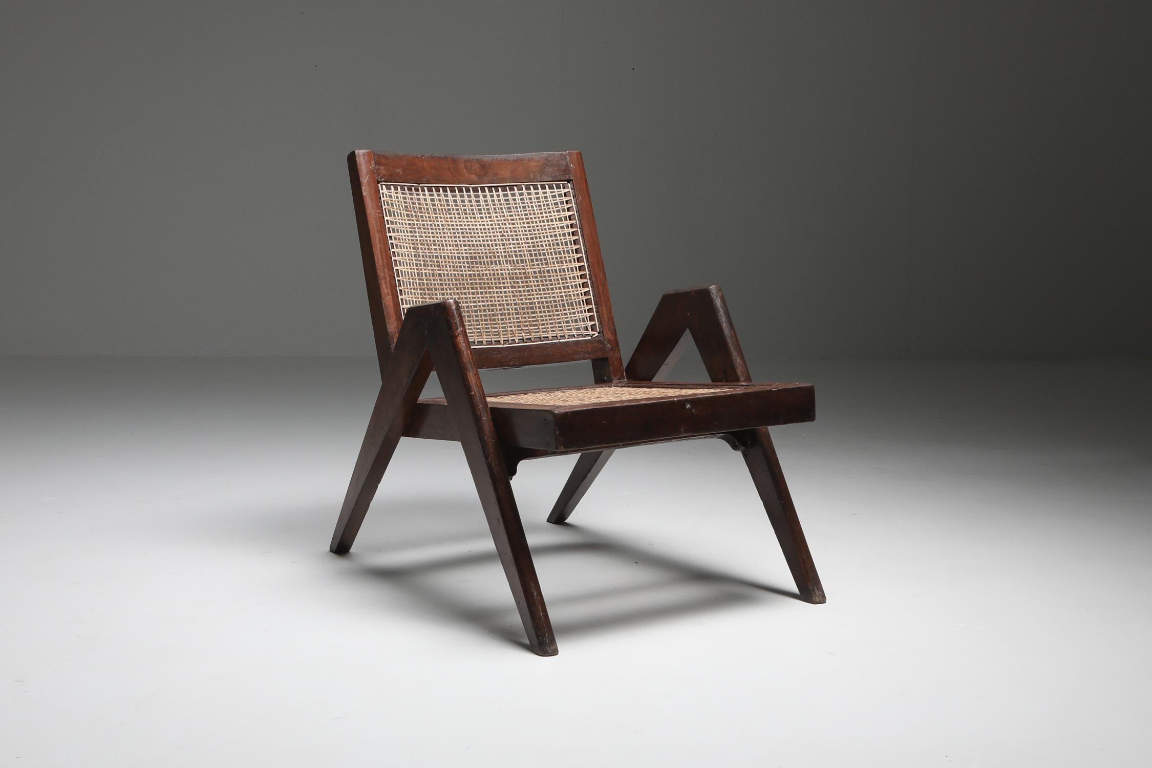 Cane Easy Chairs by Jeanneret, Chandigarh, 1955