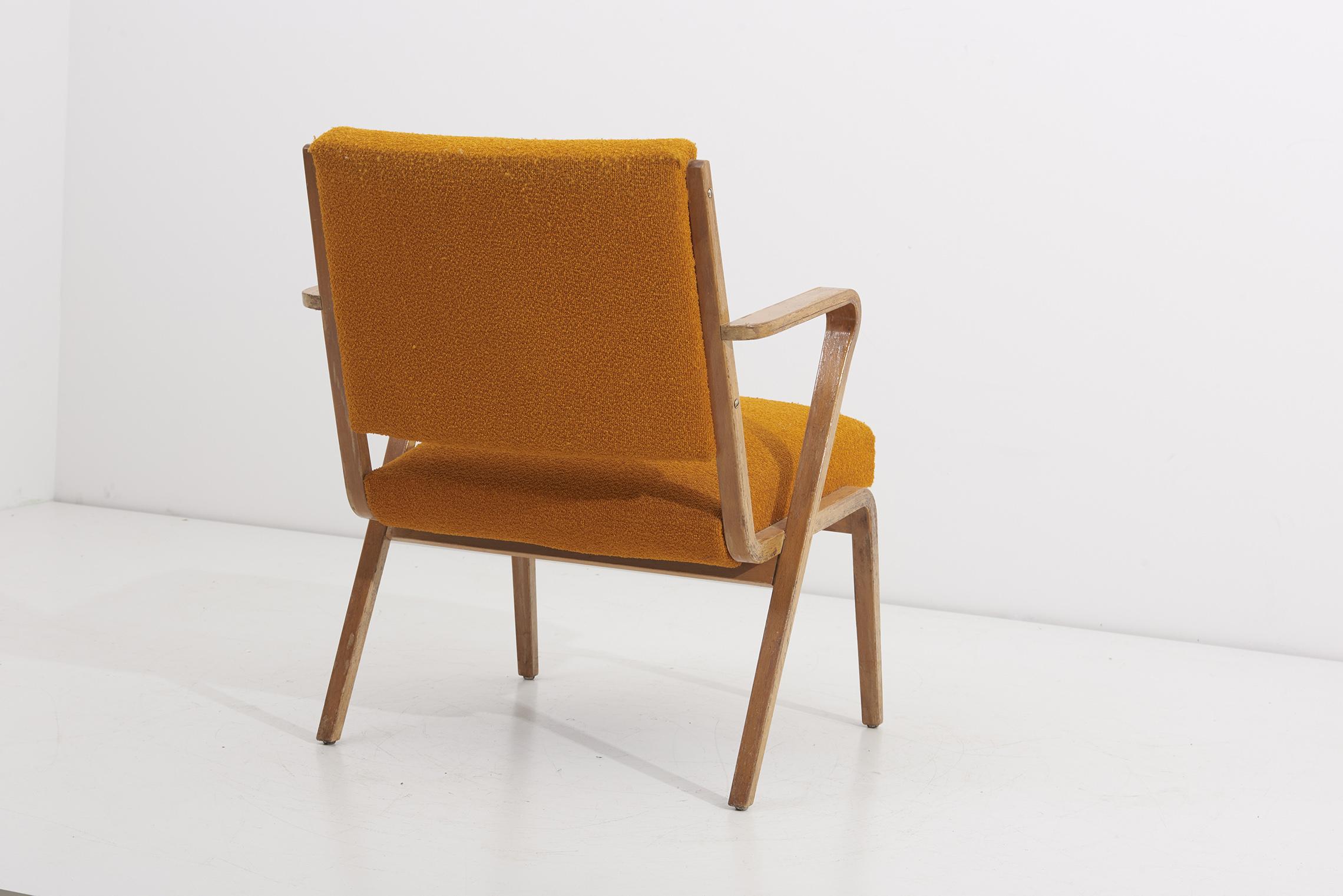 Easy oder Loungesessel-Set von Selman Selmanagic aus den 1950er Jahren in senffarbenem Gelb im Angebot 3