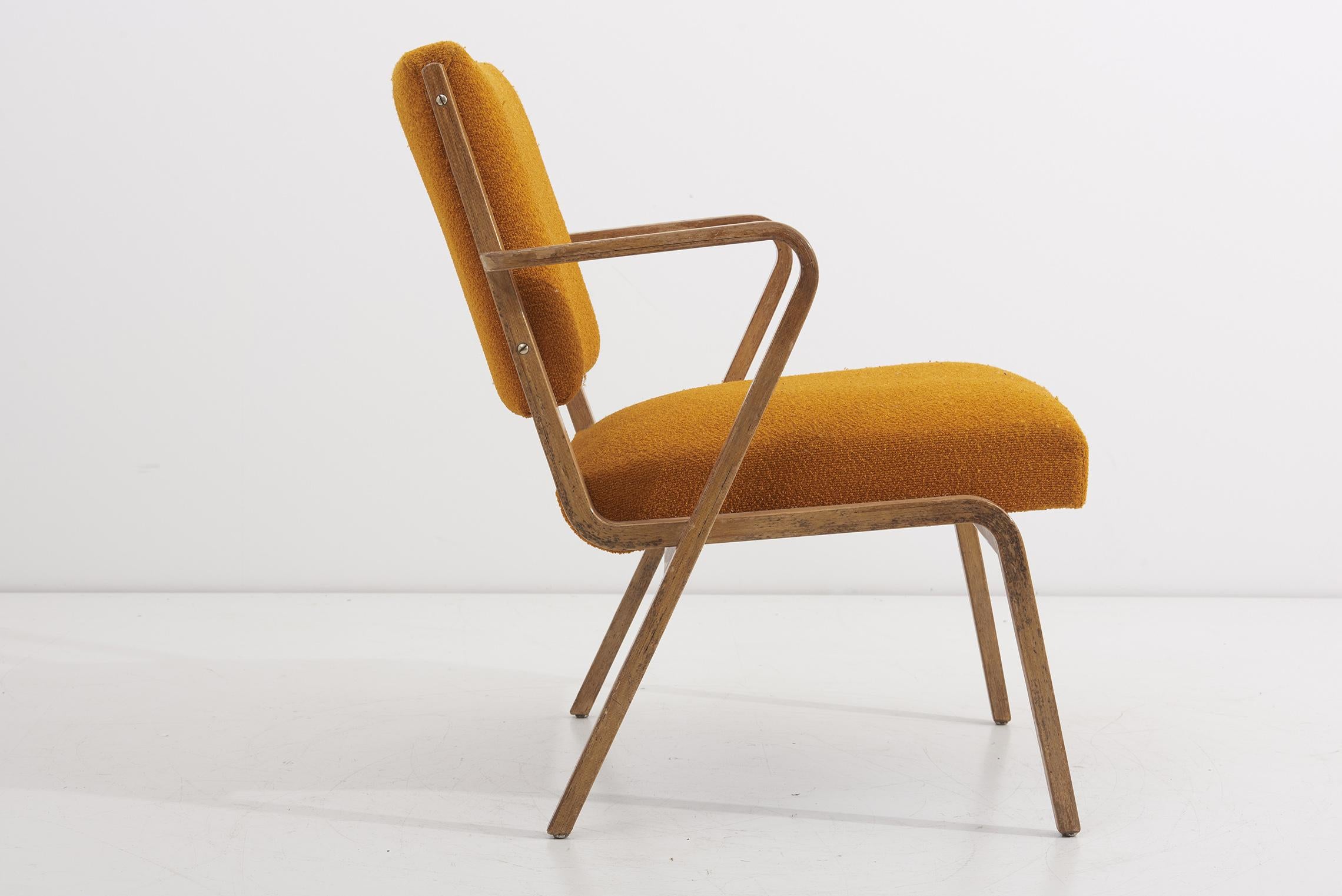 1950s Easy or Lounge Chair Set by Selman Selmanagic in mustard yellow For Sale 3