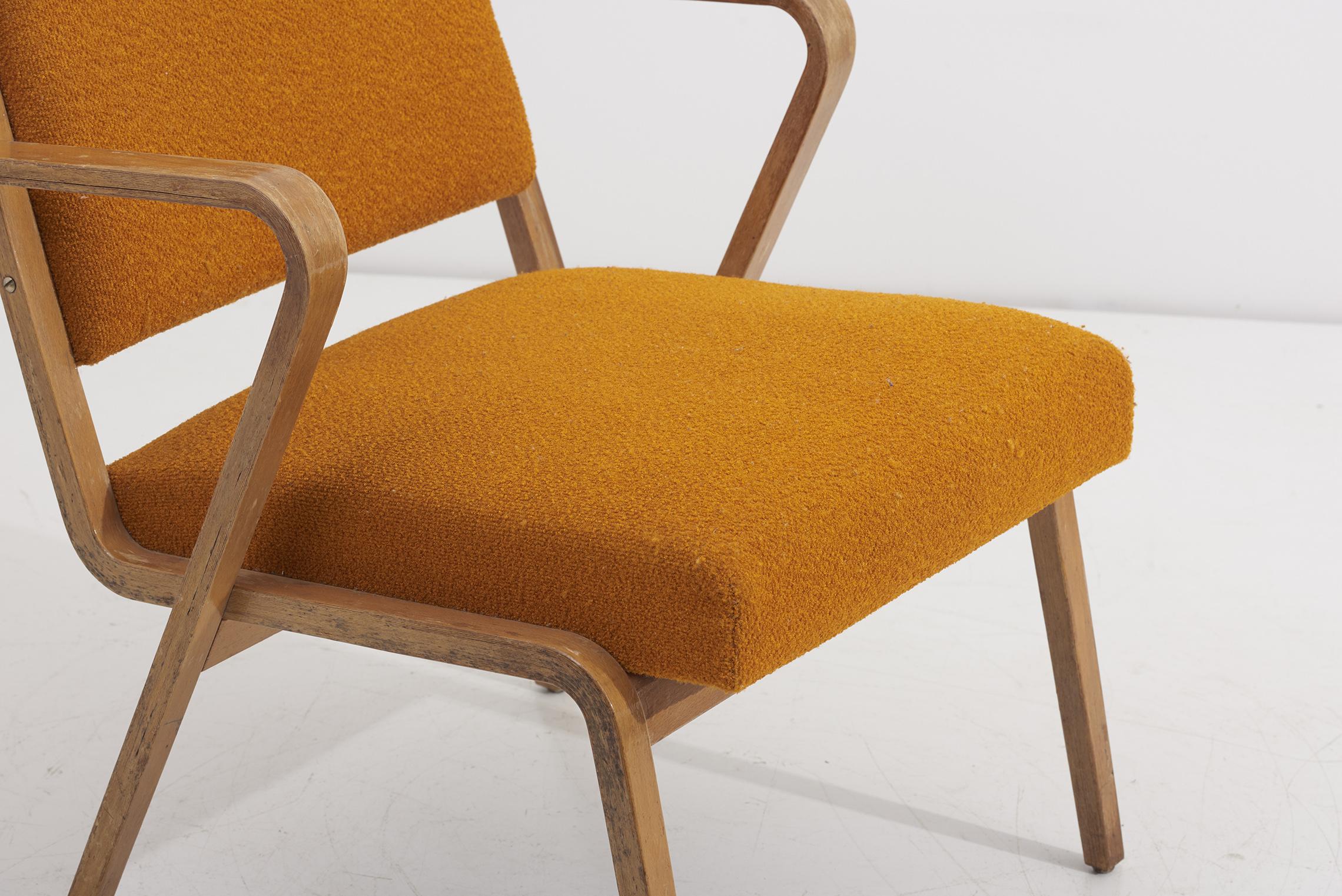 Easy oder Loungesessel-Set von Selman Selmanagic aus den 1950er Jahren in senffarbenem Gelb im Angebot 7