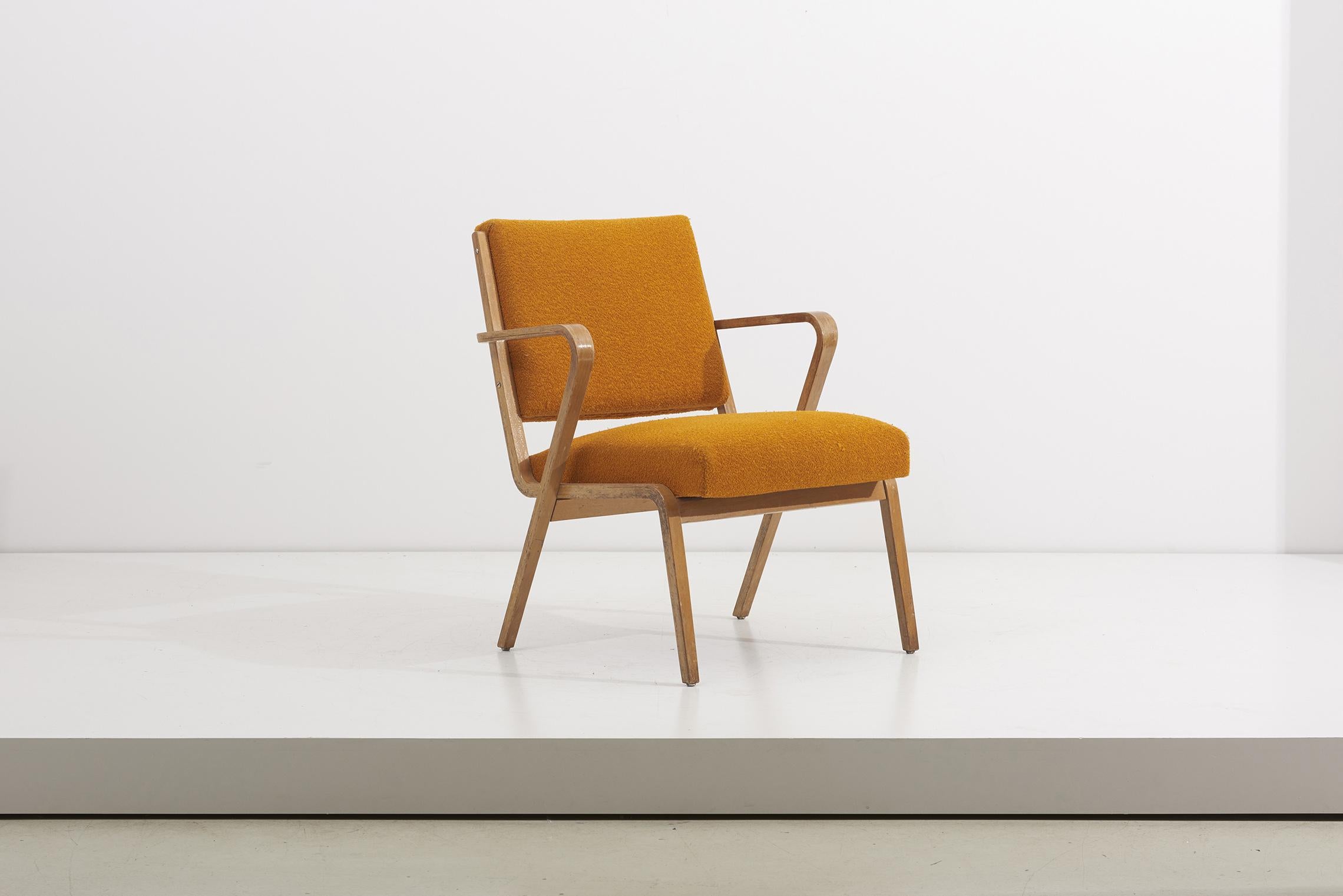 Mid-Century Modern Ensemble de fauteuil ou fauteuil de salon des années 1950 par Selman Selmanagic en jaune moutarde en vente