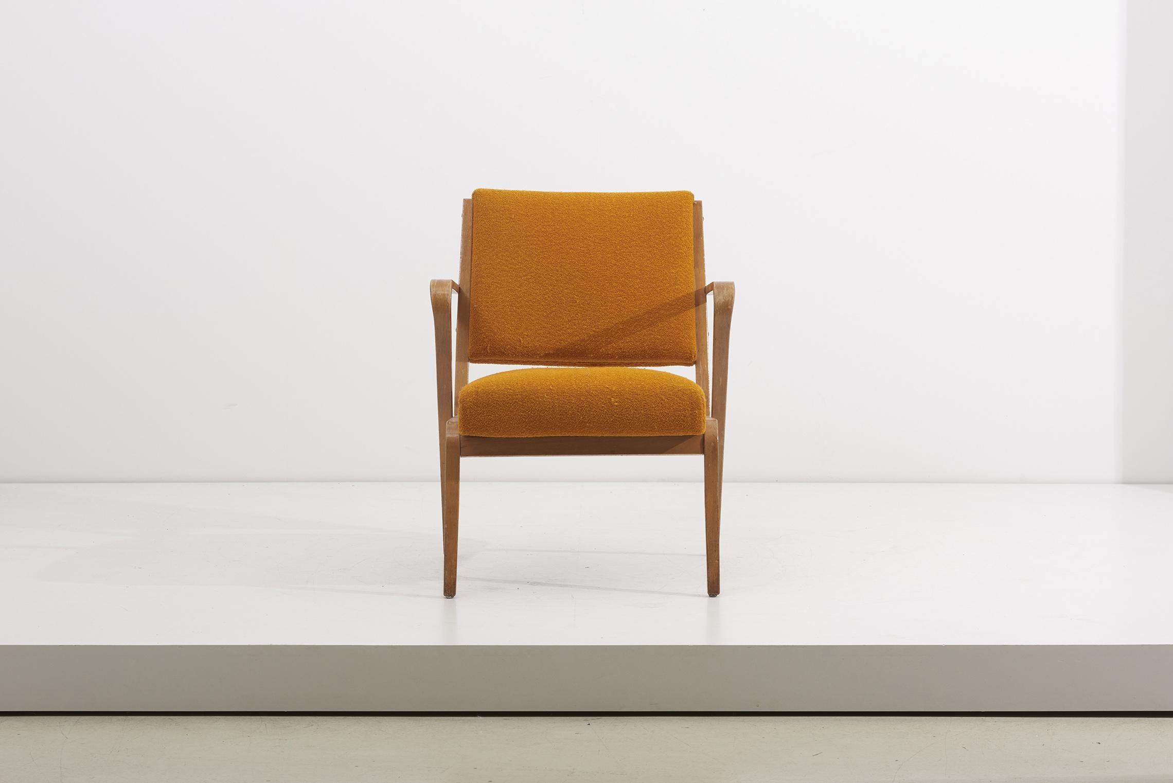 Allemand Ensemble de fauteuil ou fauteuil de salon des années 1950 par Selman Selmanagic en jaune moutarde en vente