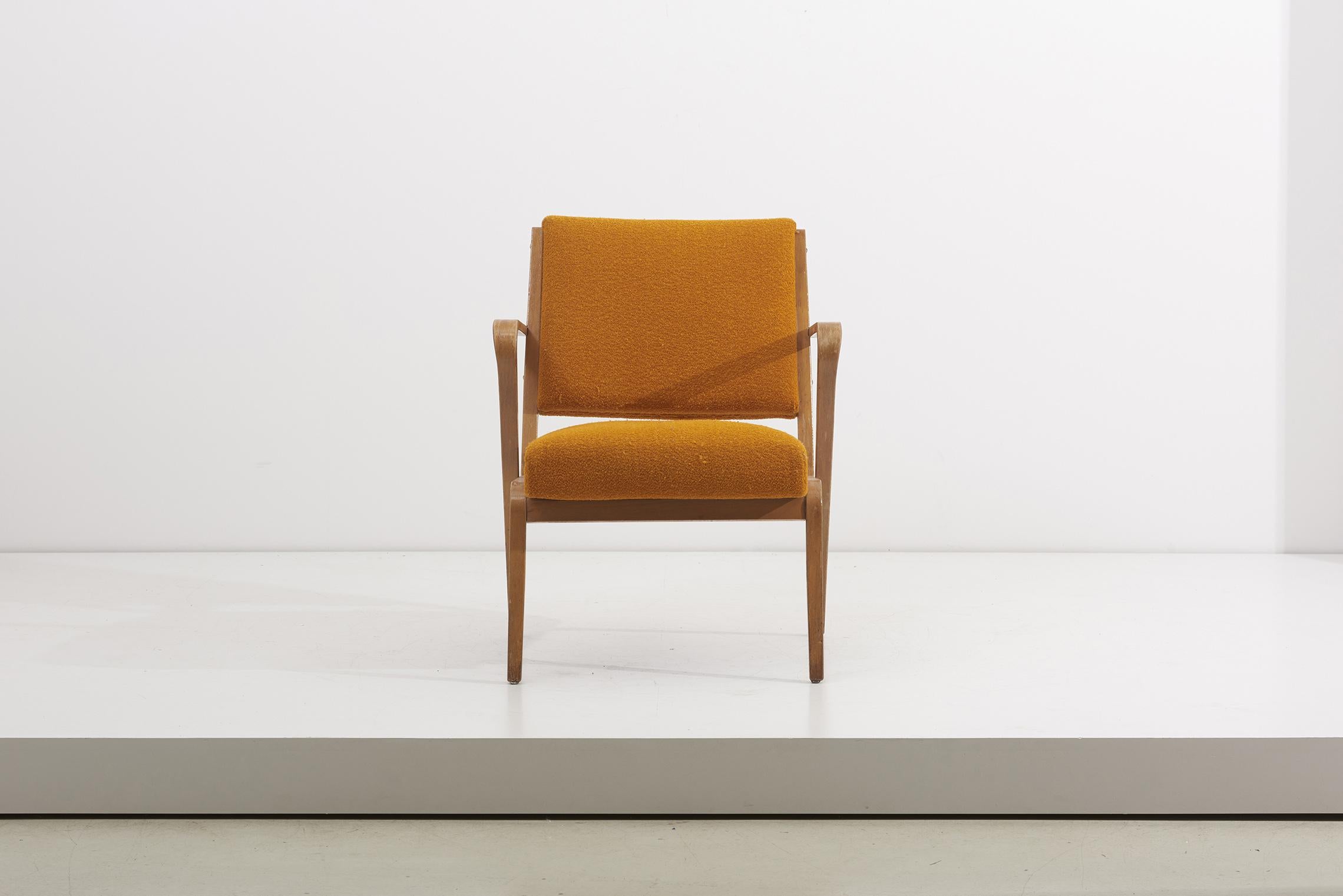 Ensemble de fauteuil ou fauteuil de salon des années 1950 par Selman Selmanagic en jaune moutarde Bon état - En vente à Berlin, DE