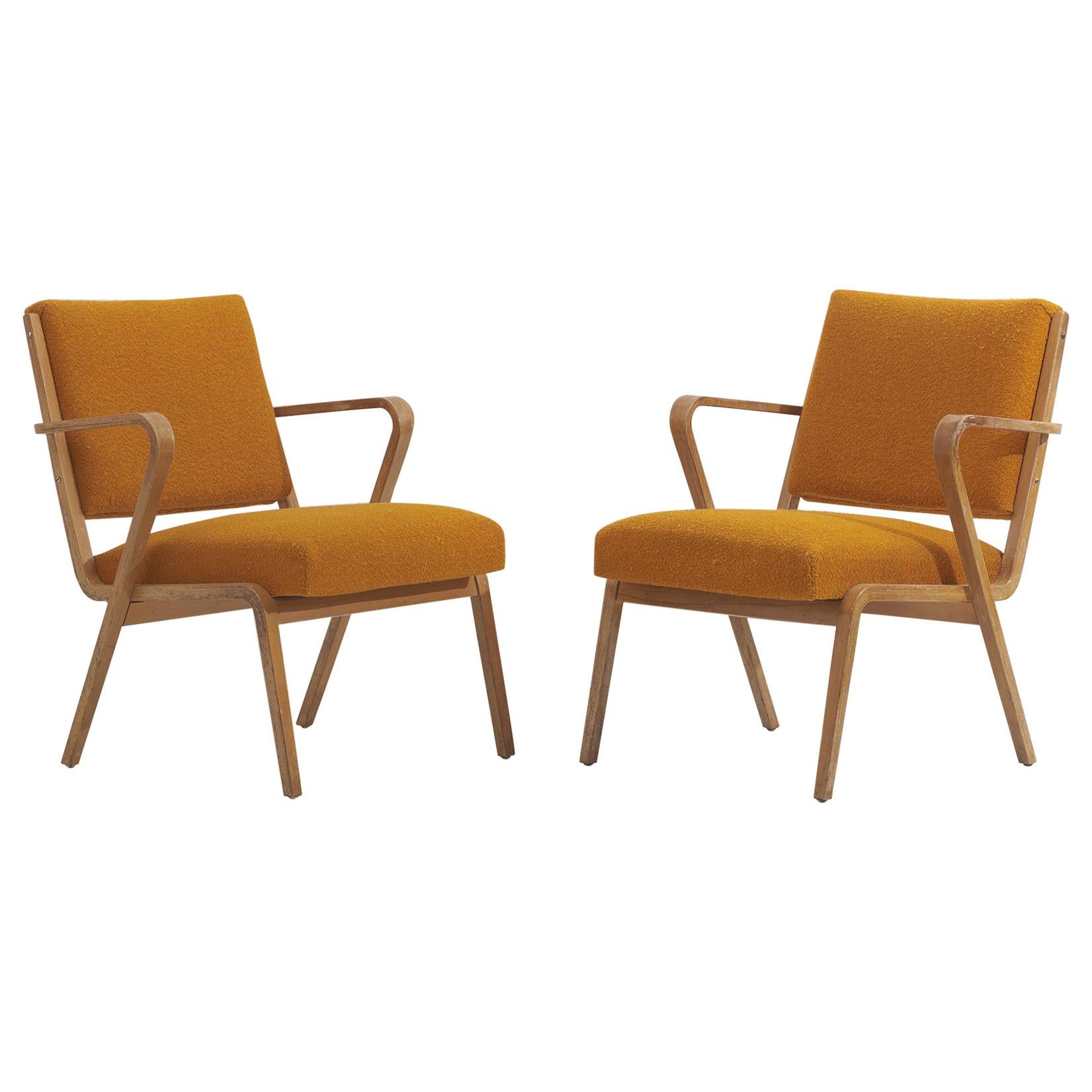 1950s Easy or Lounge Chair Set by Selman Selmanagic in mustard yellow For Sale
