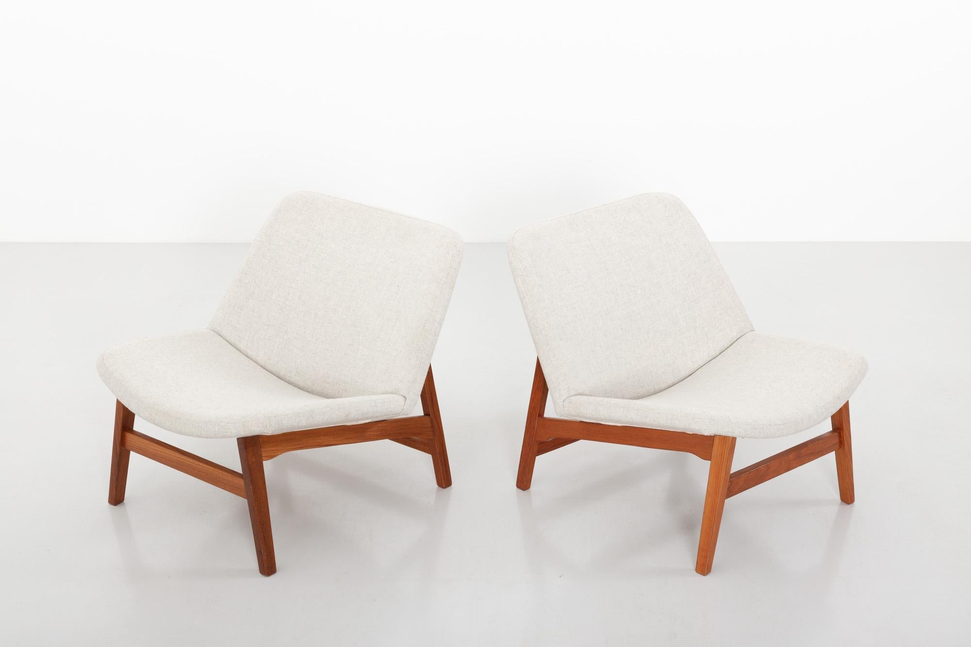 Scandinavian Modern Easy Chairs by Yngve Ekström for ESE-Möbler, Sweden, 1950s For Sale