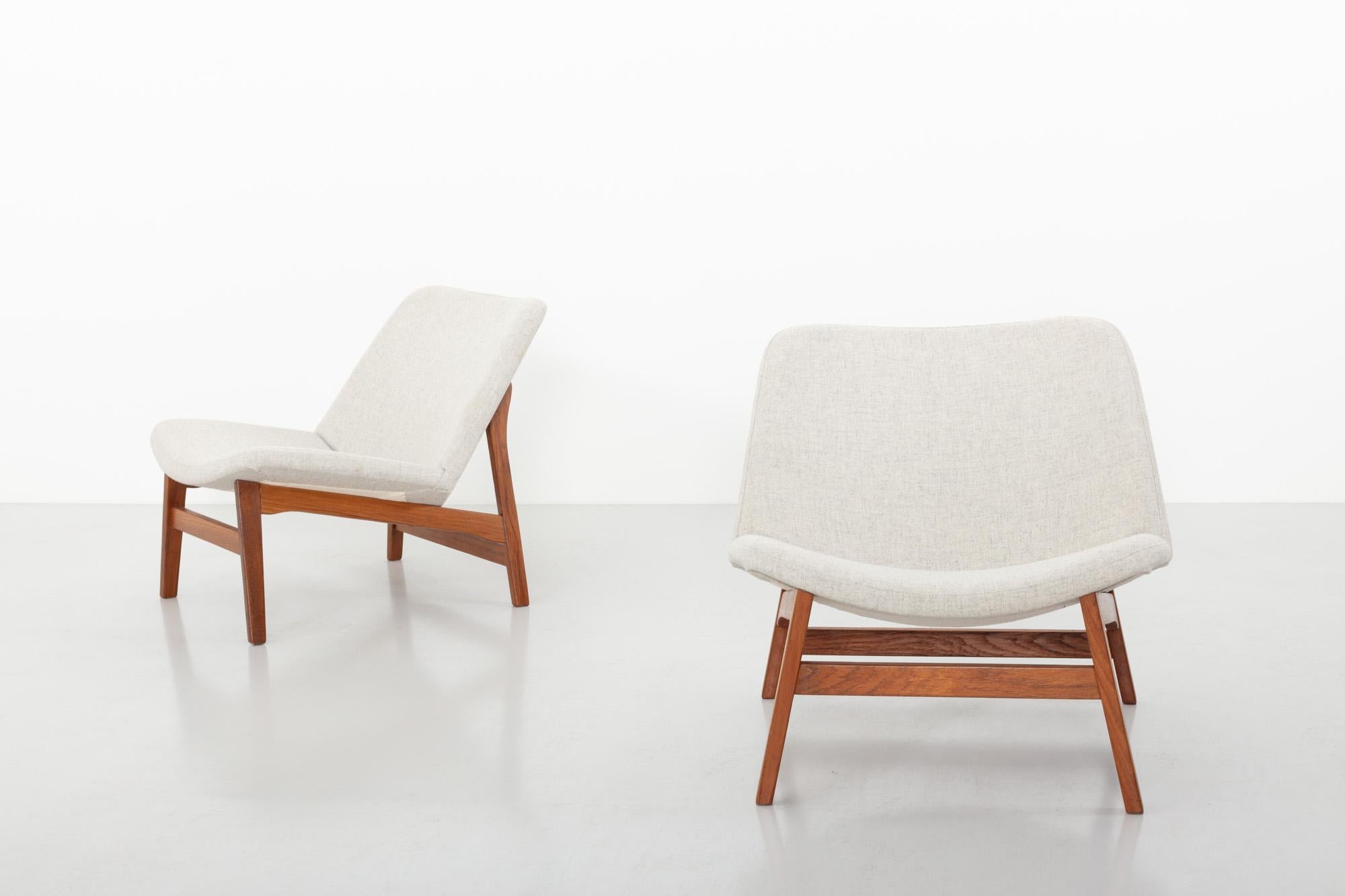 Swedish Easy Chairs by Yngve Ekström for ESE-Möbler, Sweden, 1950s For Sale