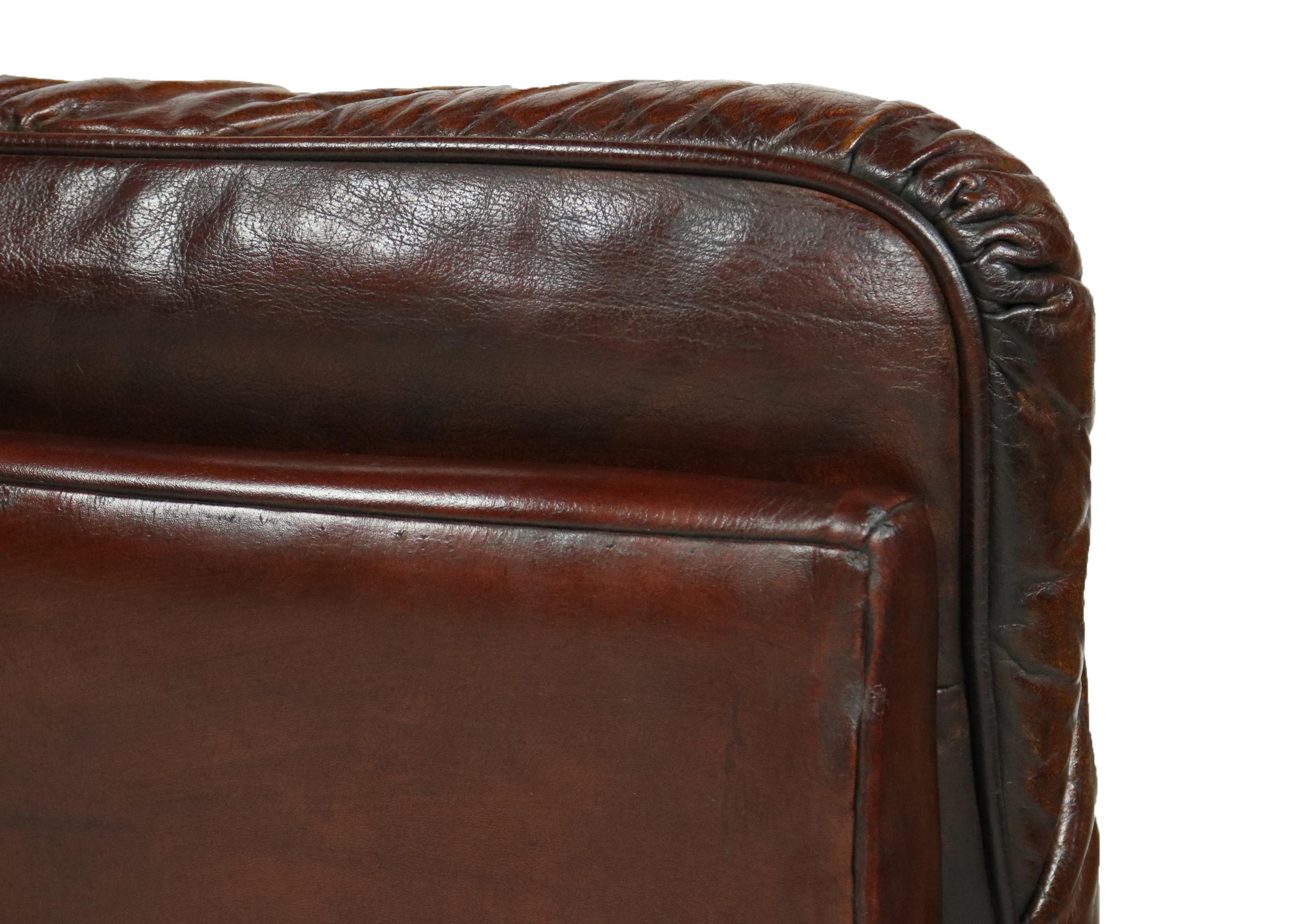 Brown Leather Easy Chairs For Sale 3