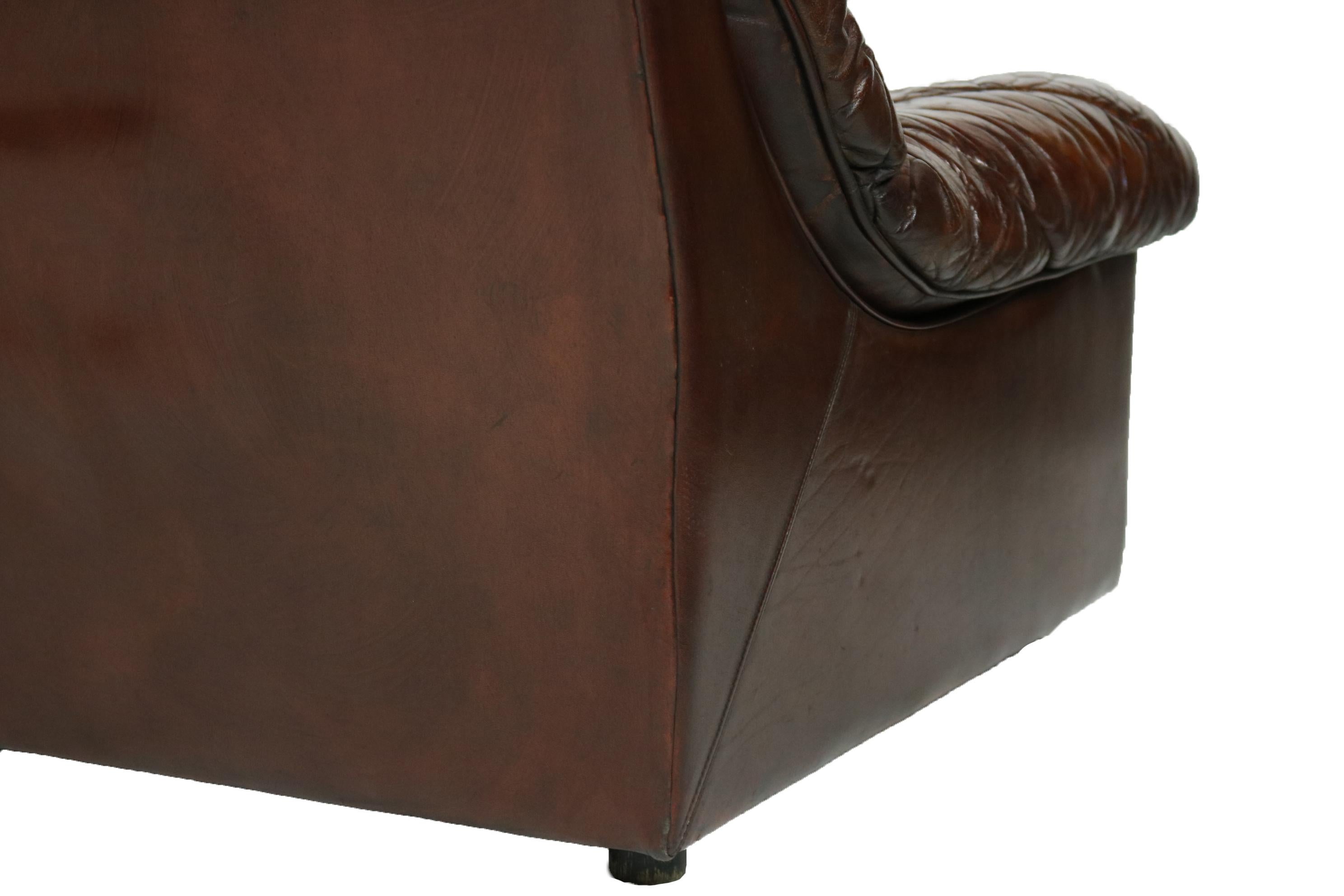 Brown Leather Easy Chairs For Sale 4