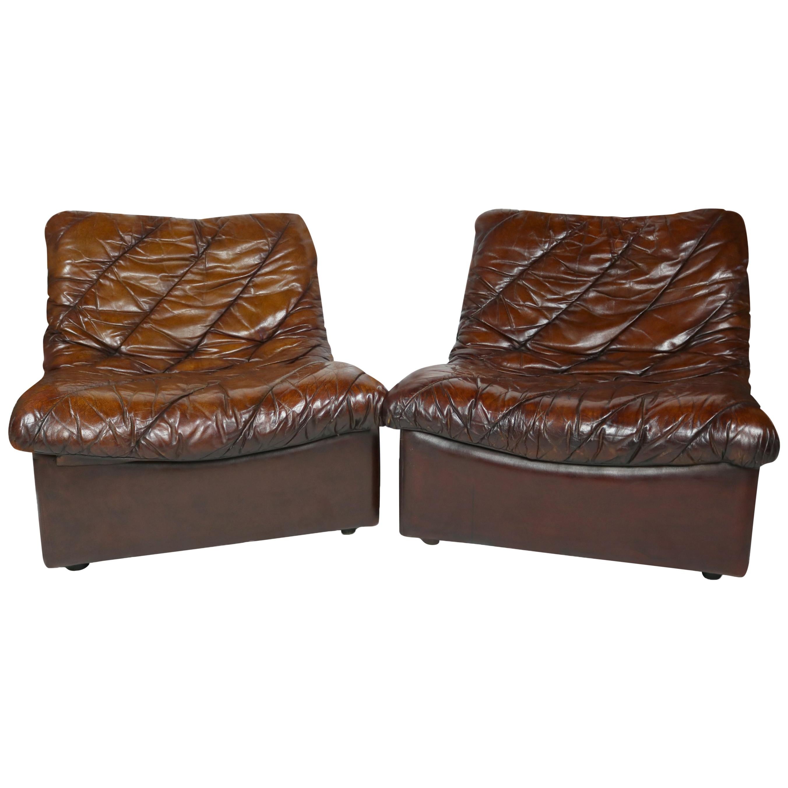 Brown Leather Easy Chairs For Sale
