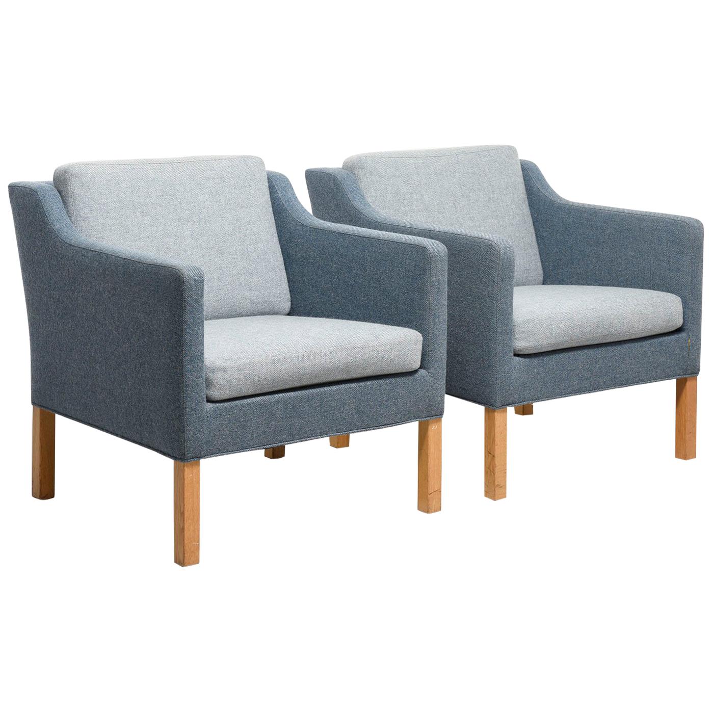 Easy Chairs in Shades of Blue For Sale