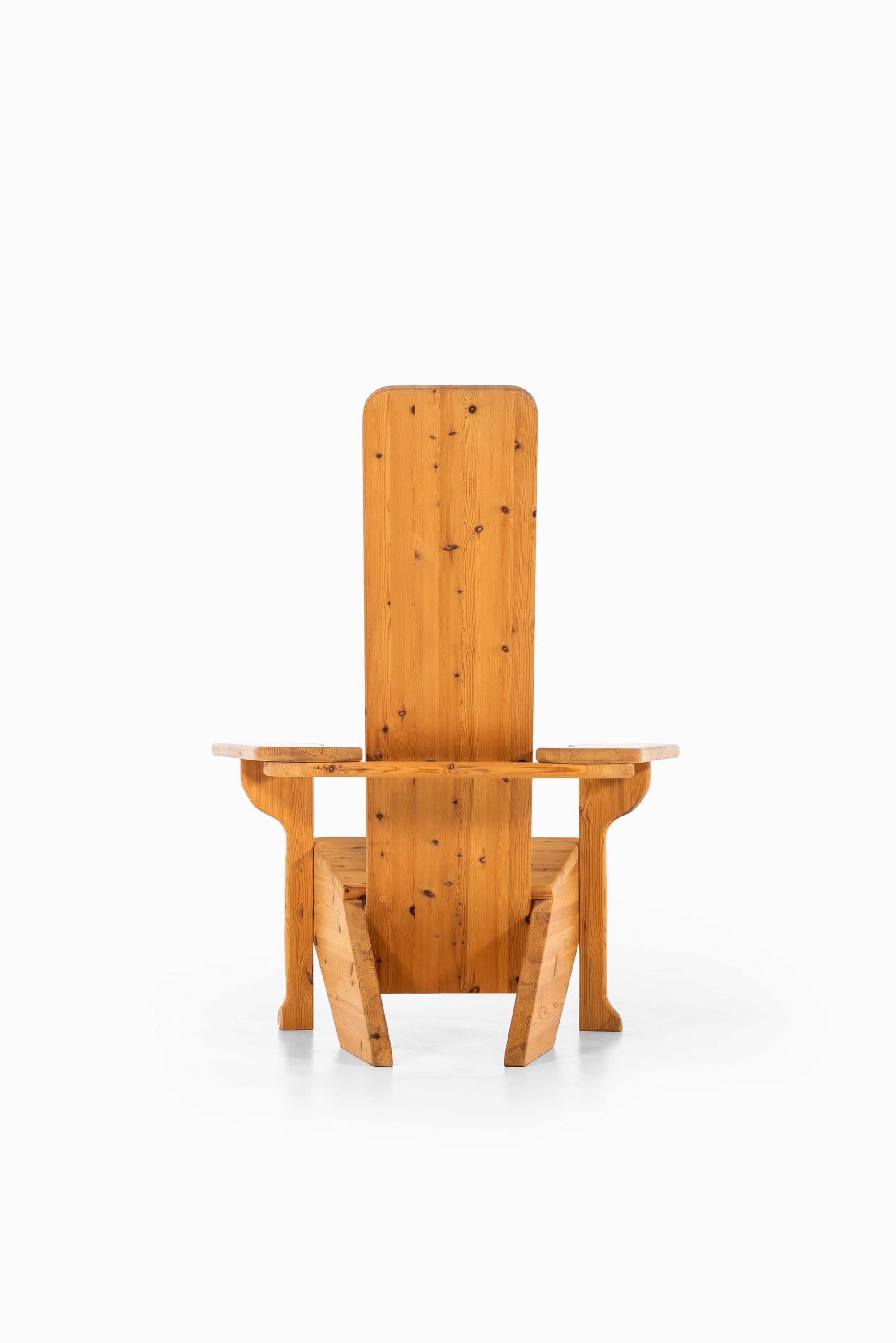 Swedish Easy Chairs in Solid Pine in the Style of Mario Ceroli For Sale