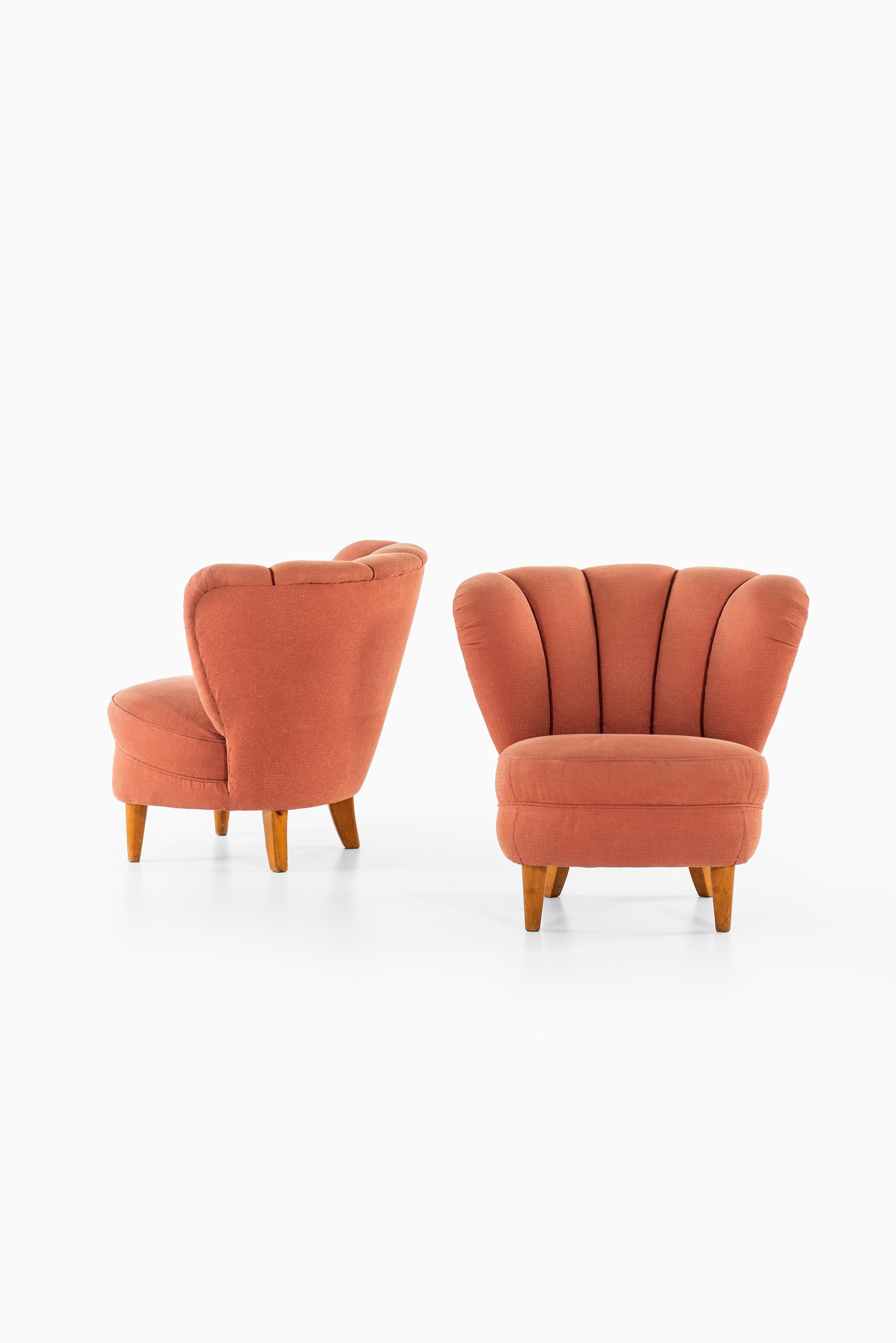 Mid-20th Century Easy Chairs in the Manner of Otto Schulz Produced in Sweden