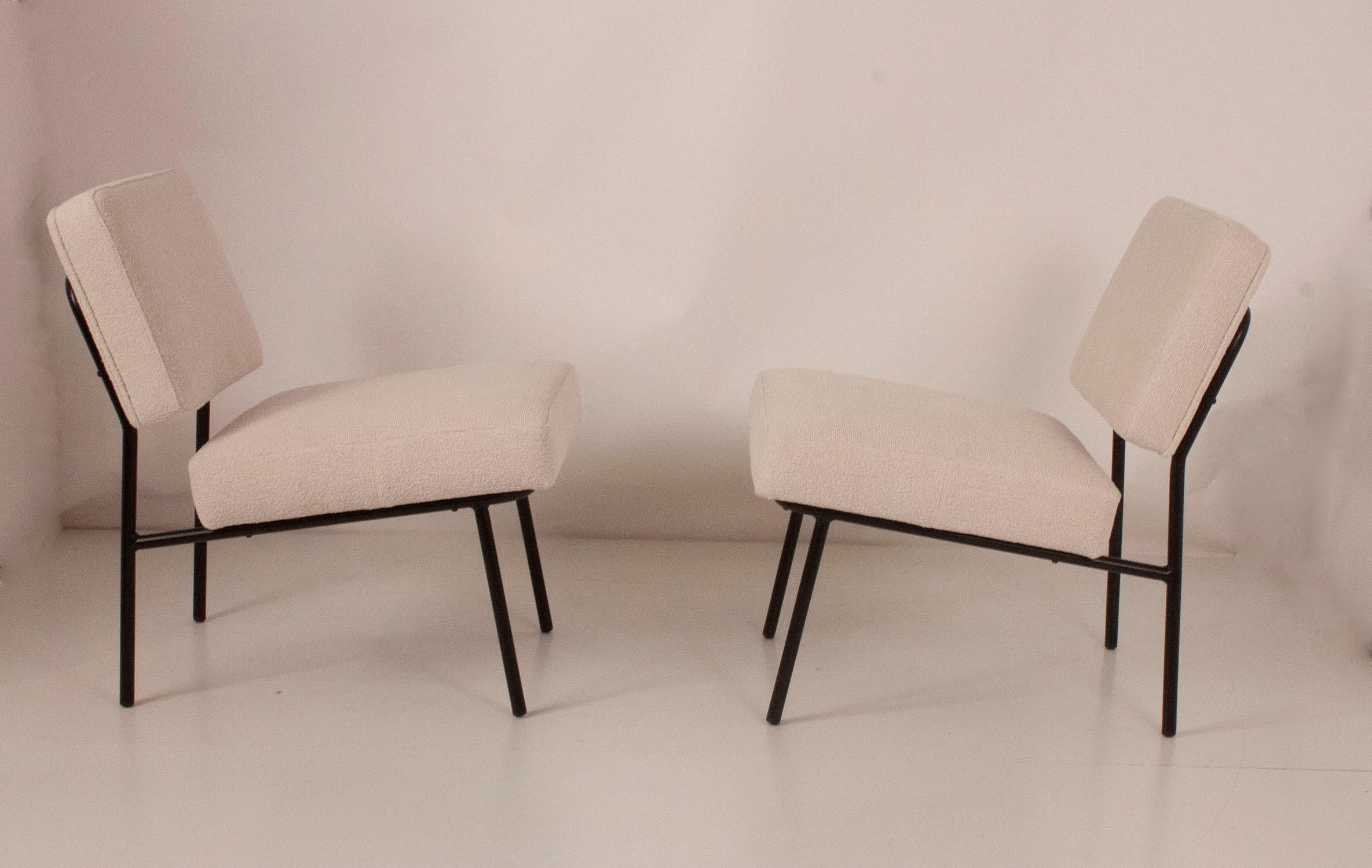Mid-Century Modern Easy Chairs, Lounge Chair in the Style of Pierre Guariche, 1950s, Set of 2