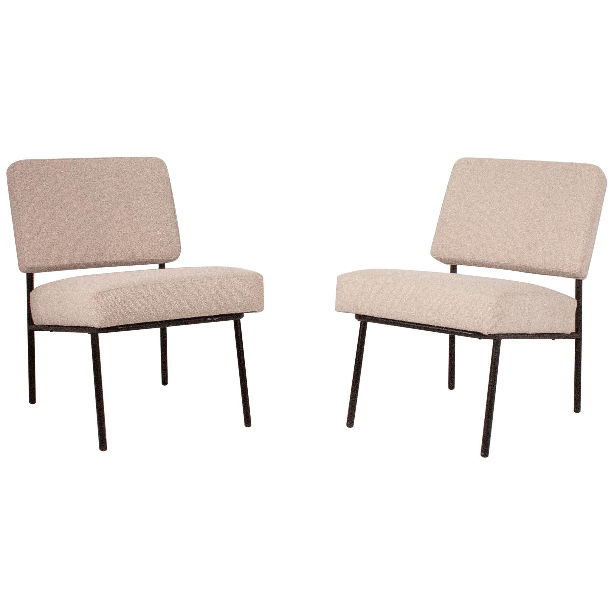 Easy Chairs, Lounge Chair in the Style of Pierre Guariche, 1950s, Set of 2