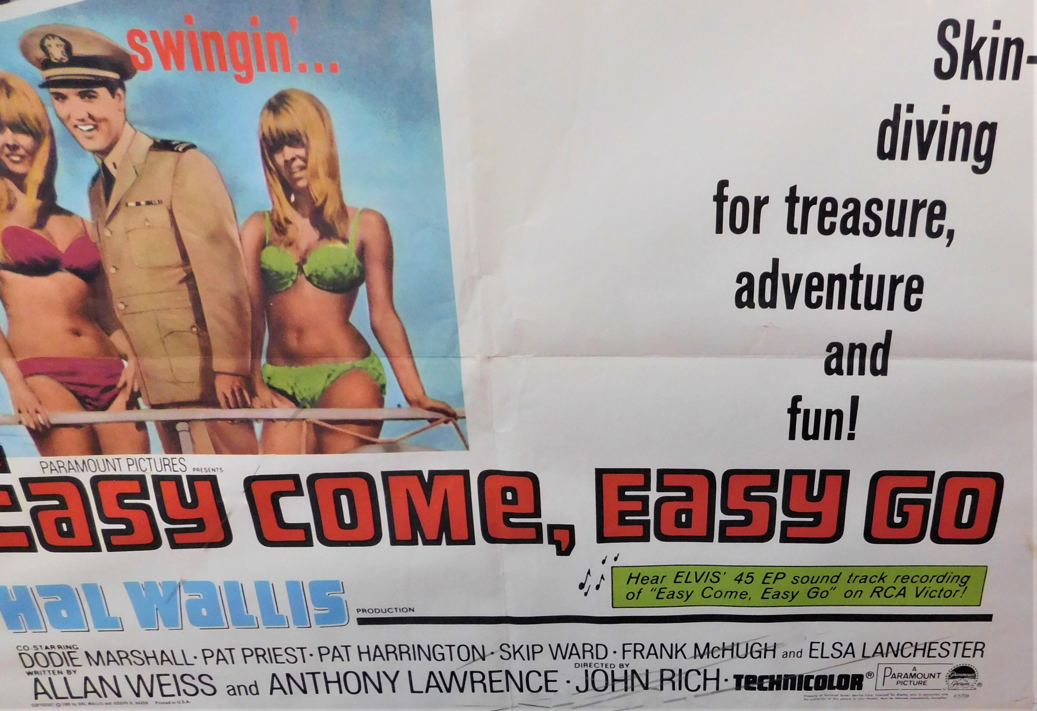 Easy Come, Easy Go Elvis Presley 1967 Original Theatrical Poster 1