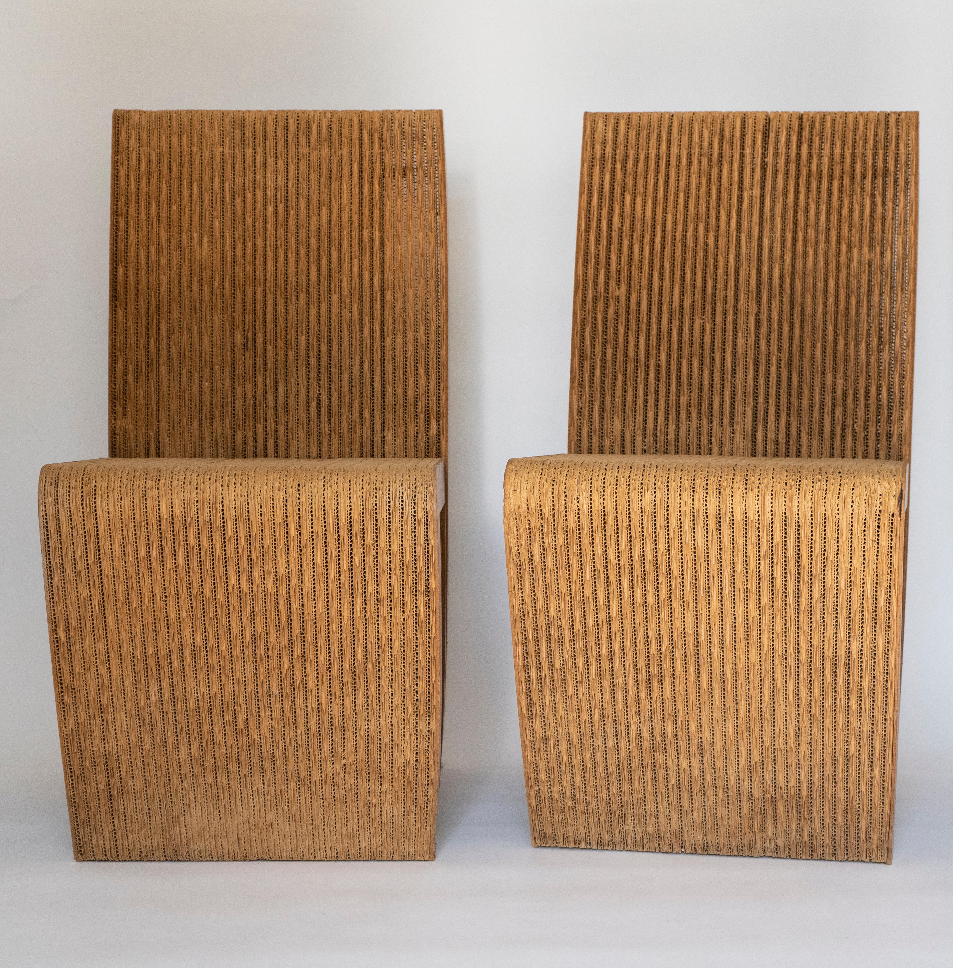 1970s model of Frank Gehry's remarkable cardboard constructed chair from the Easy Edges collection. Initially offered for only two years in the 1970s. The construction method makes the chairs both sturdy and visually striking. This is a great