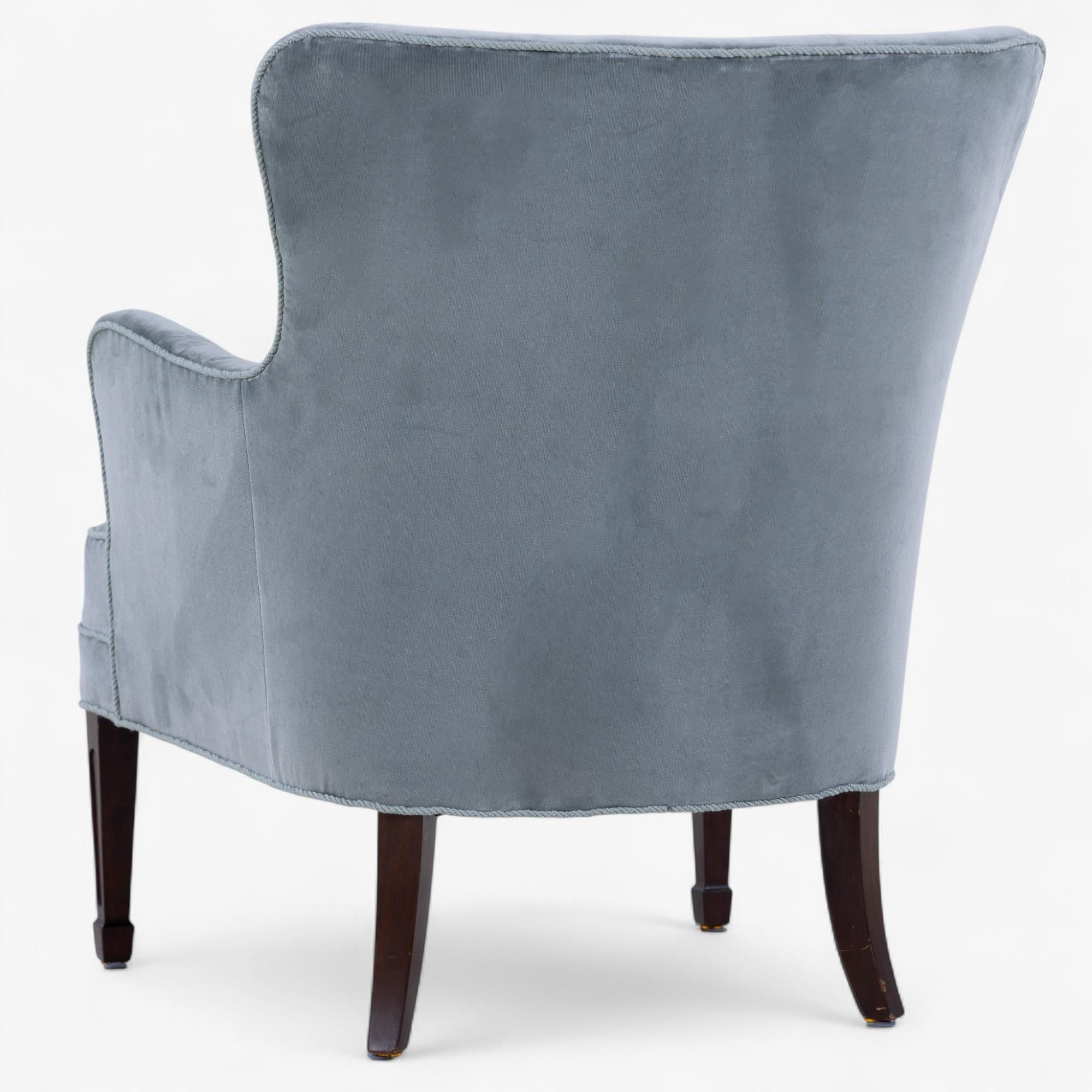 Mid-Century Modern Easy low chair in new fabric from the 1940's by Frits Henningsen For Sale