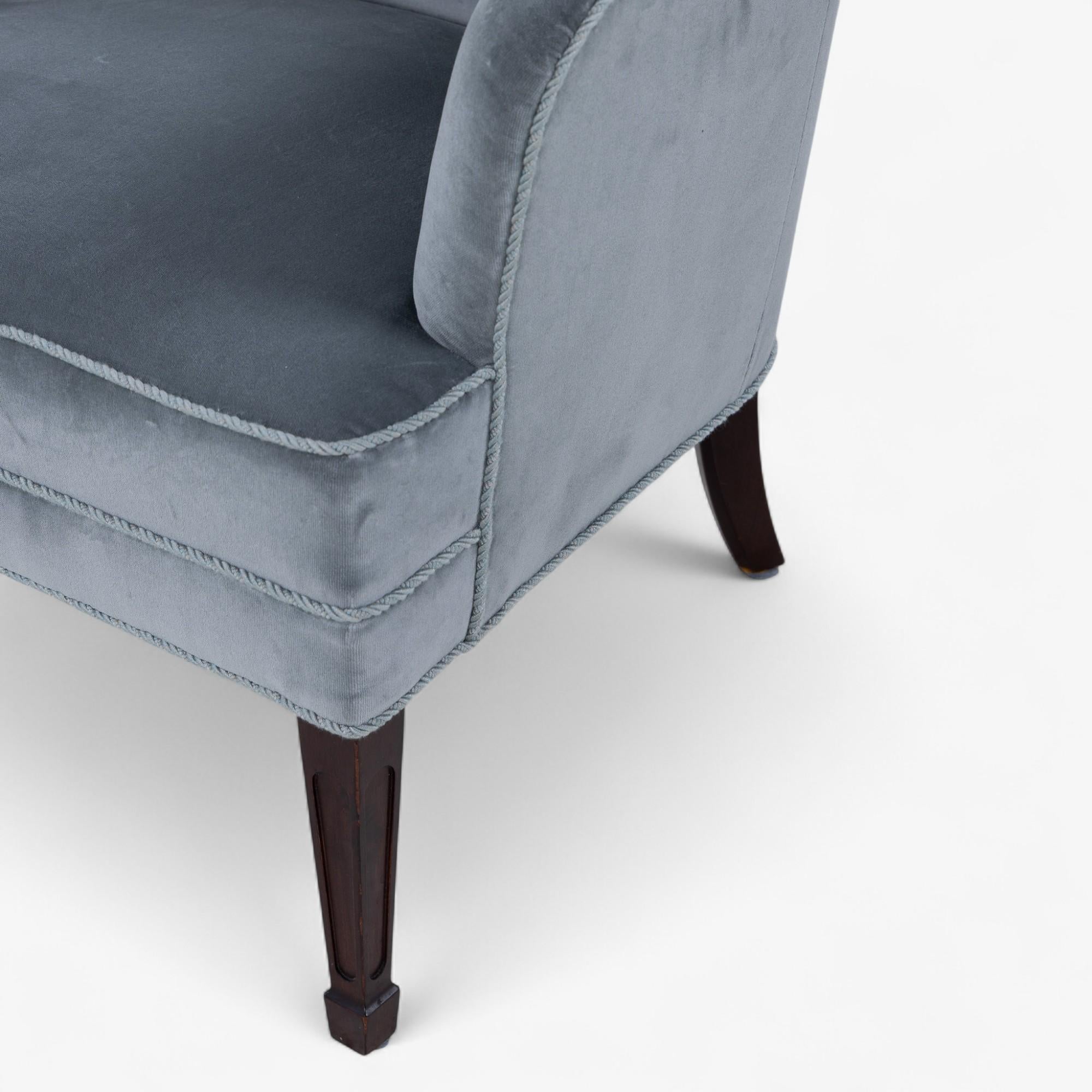 Easy low chair in new fabric from the 1940's by Frits Henningsen For Sale 1