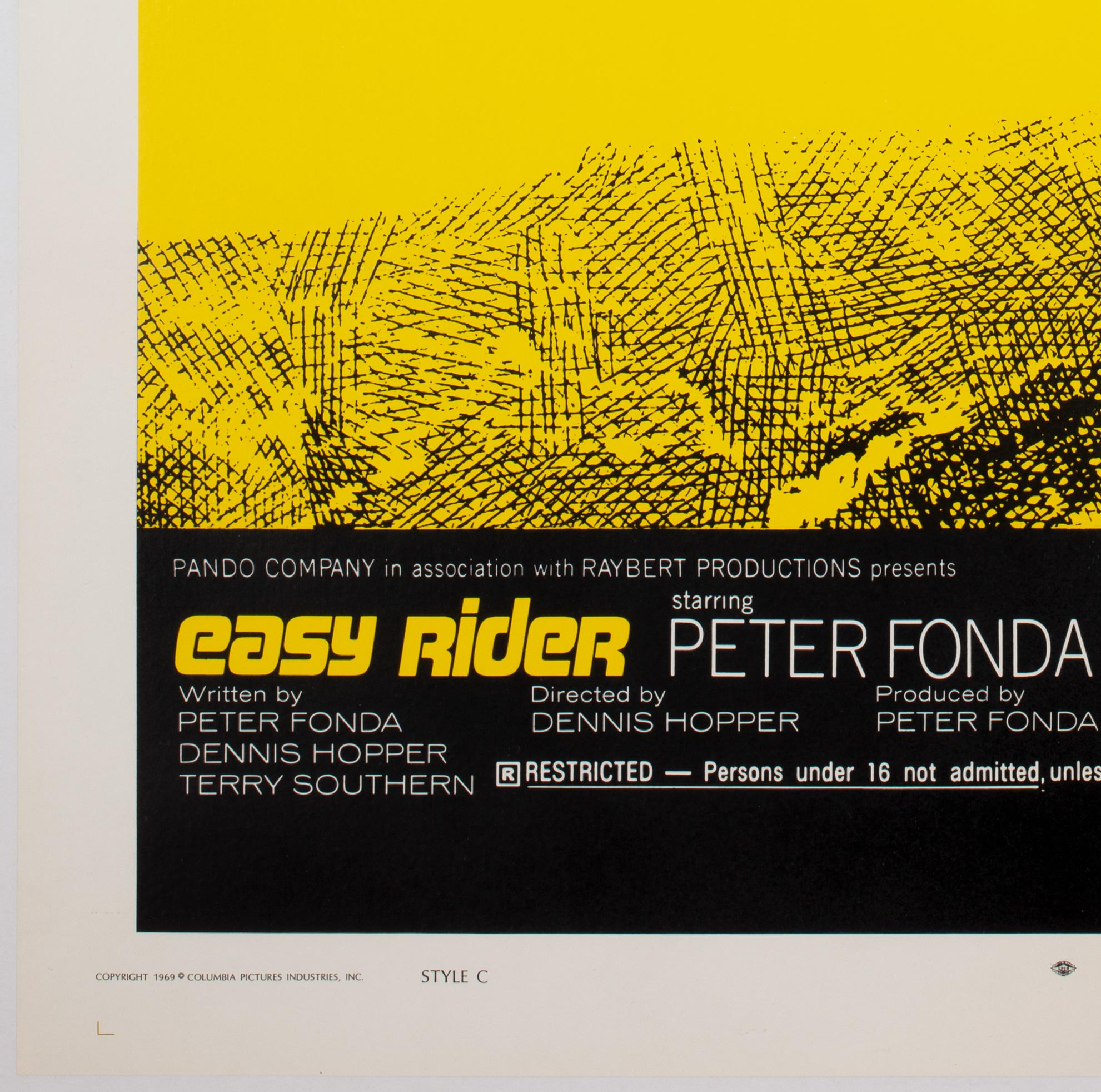 Easy Rider 1969 US 1 Sheet Film Movie Poster, Style C In Excellent Condition For Sale In Bath, Somerset