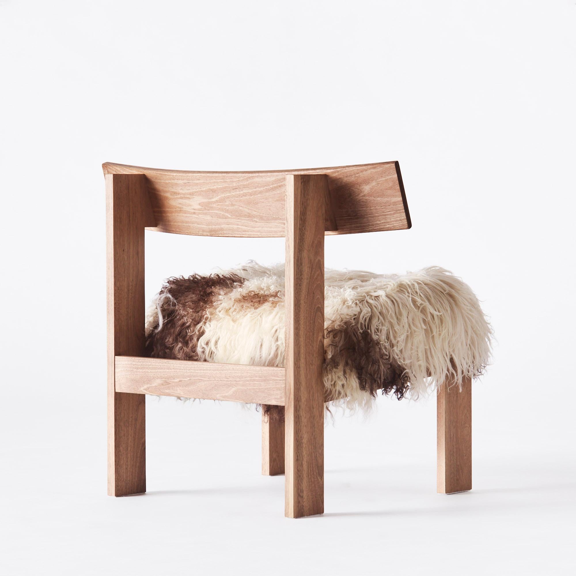 Bulgarian Easy Sheepskin Chair For Sale