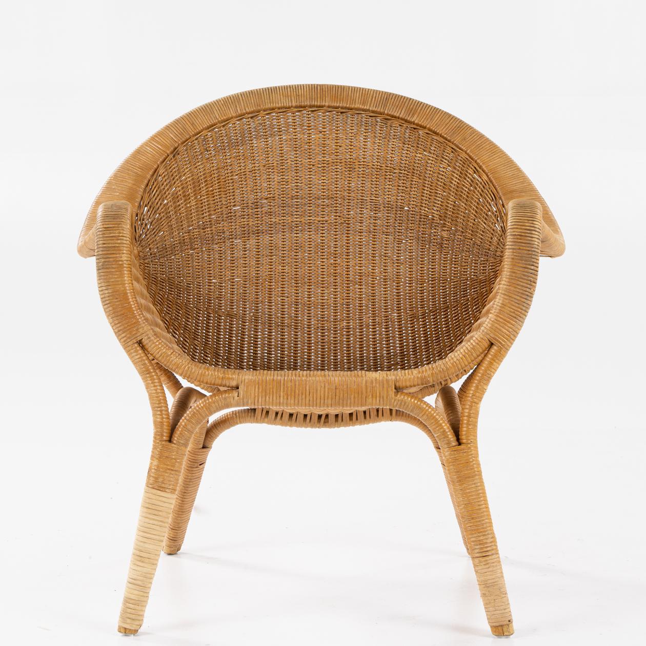 'Madame' armchair in bamboo and woven cane. Designed 1951. Nanna Ditzel / Wengler