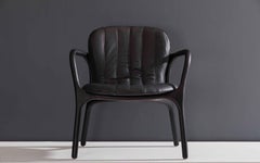 Easychair Coral Brazilian Contemporary Wood and Leather by Lattoog