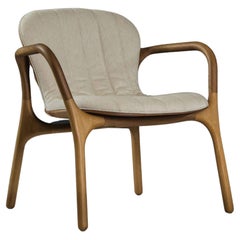 Easychair Coral Wood Back Brazilian Contemporary Wood and Fabric by Lattoog